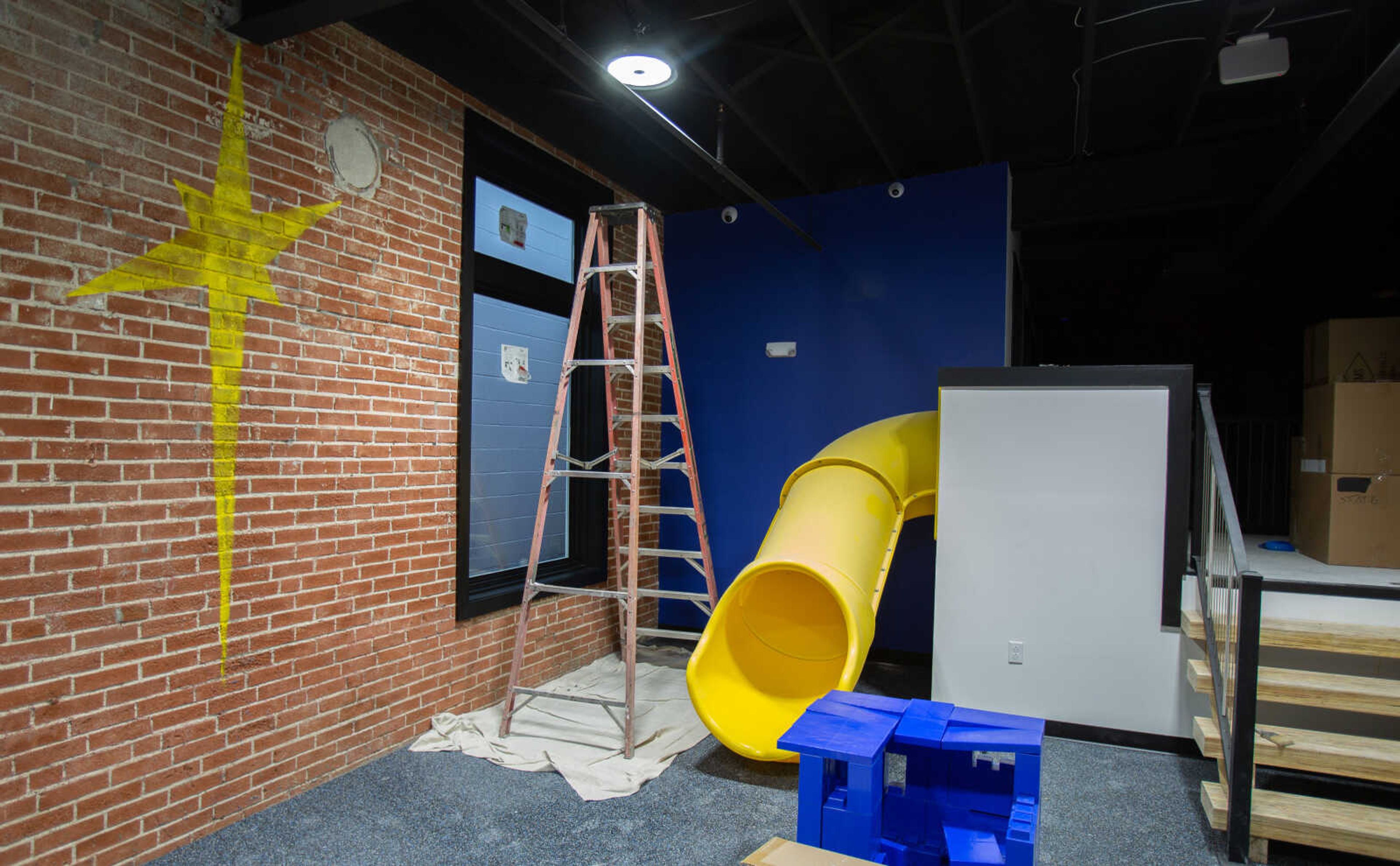 The interior of Morning Star Behavioral Associate's clinic on 1 S Main will include a pediatric section for younger children. Fun additions will include a slide, ball pit and glass garage door for safe viewing of downtown events and parades. (Photo by Jasmine Jones)
