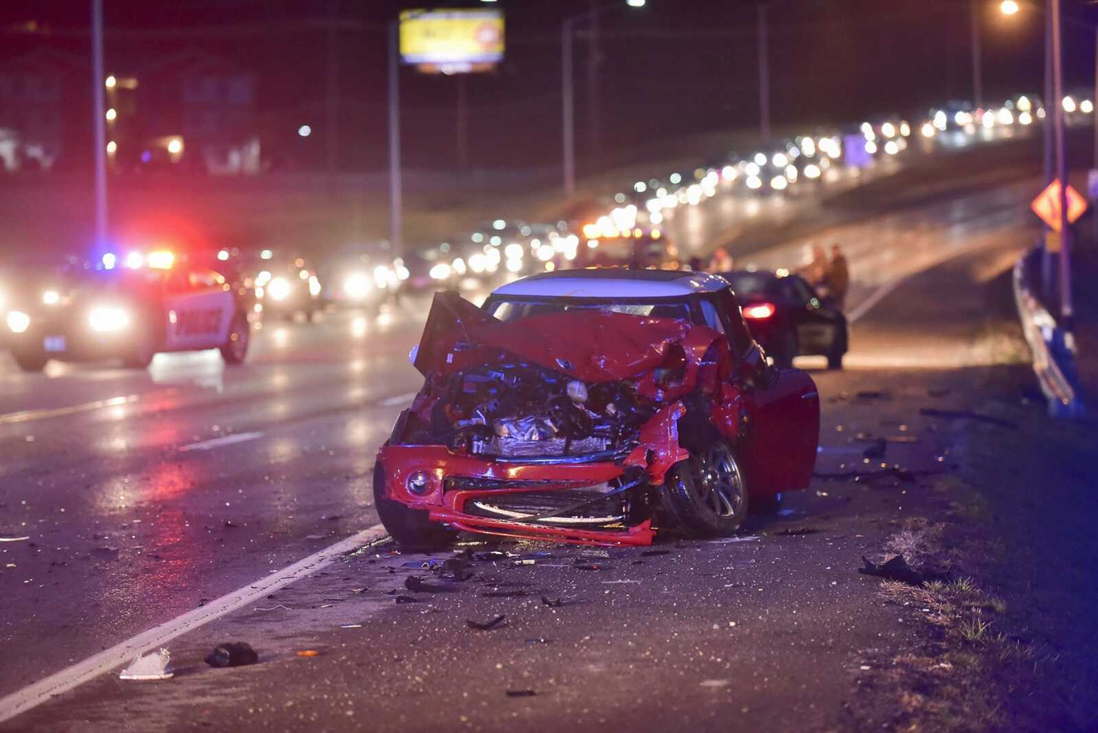 Cape Girardeau Police and firefighters respond to a multiple-vehicle crash Tuesday evening near the 2000 block of North Kingshighway.