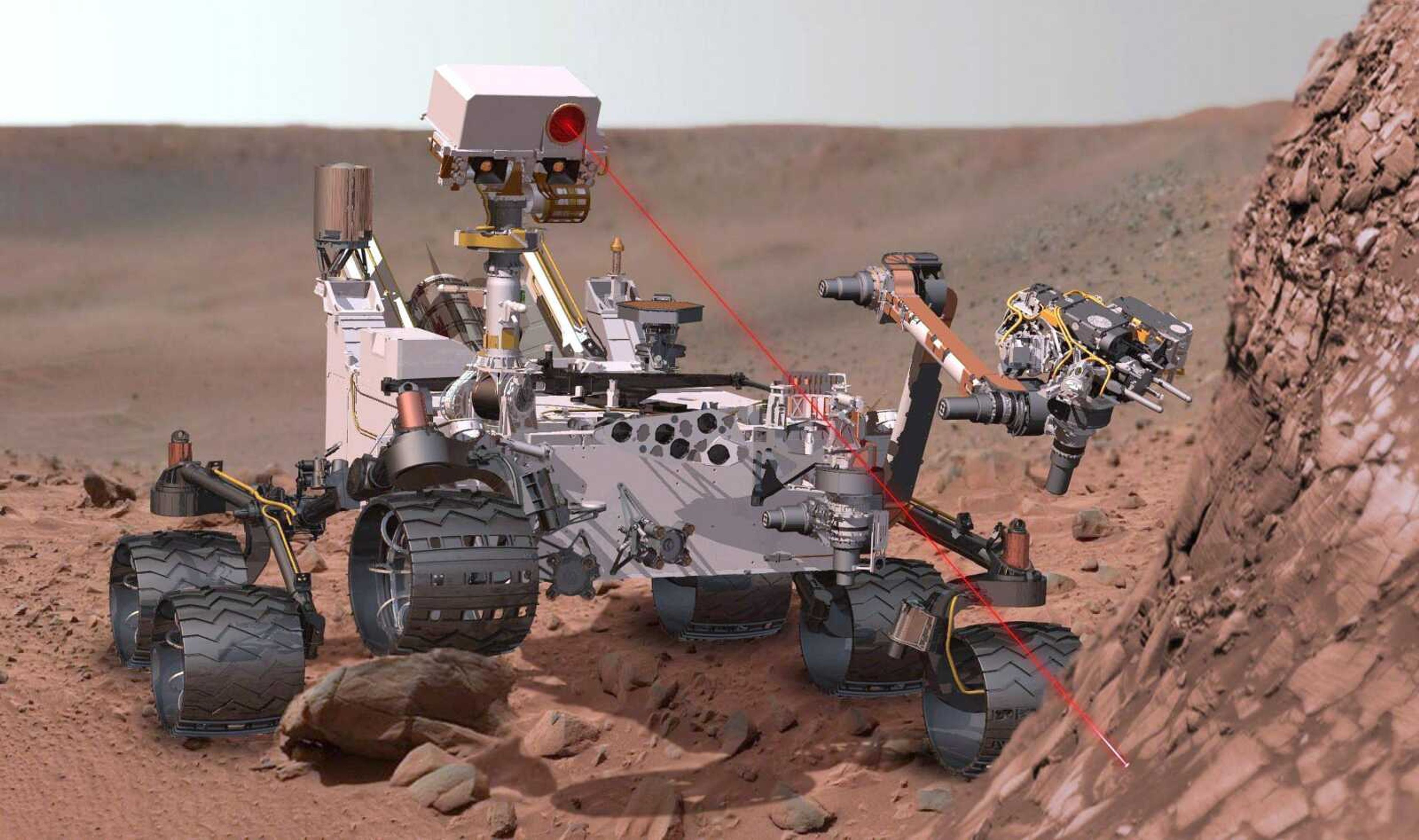 This artist&#8217;s rendering shows the Mars rover Curiosity. (NASA)