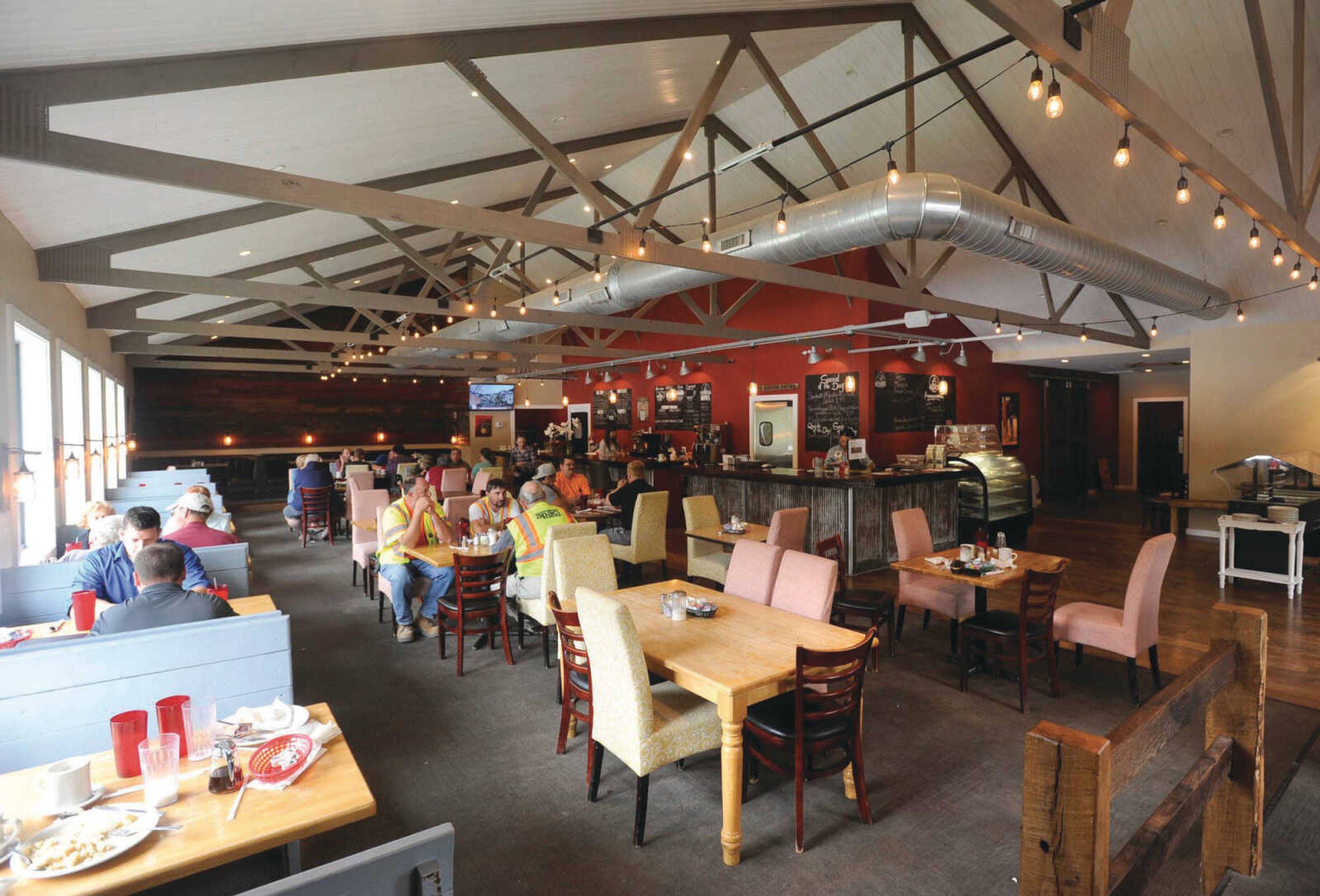 The dining area of The Kozy, next to the Dew Drop Inn, is seen Sept. 12 in Bloomsdale, Missouri.