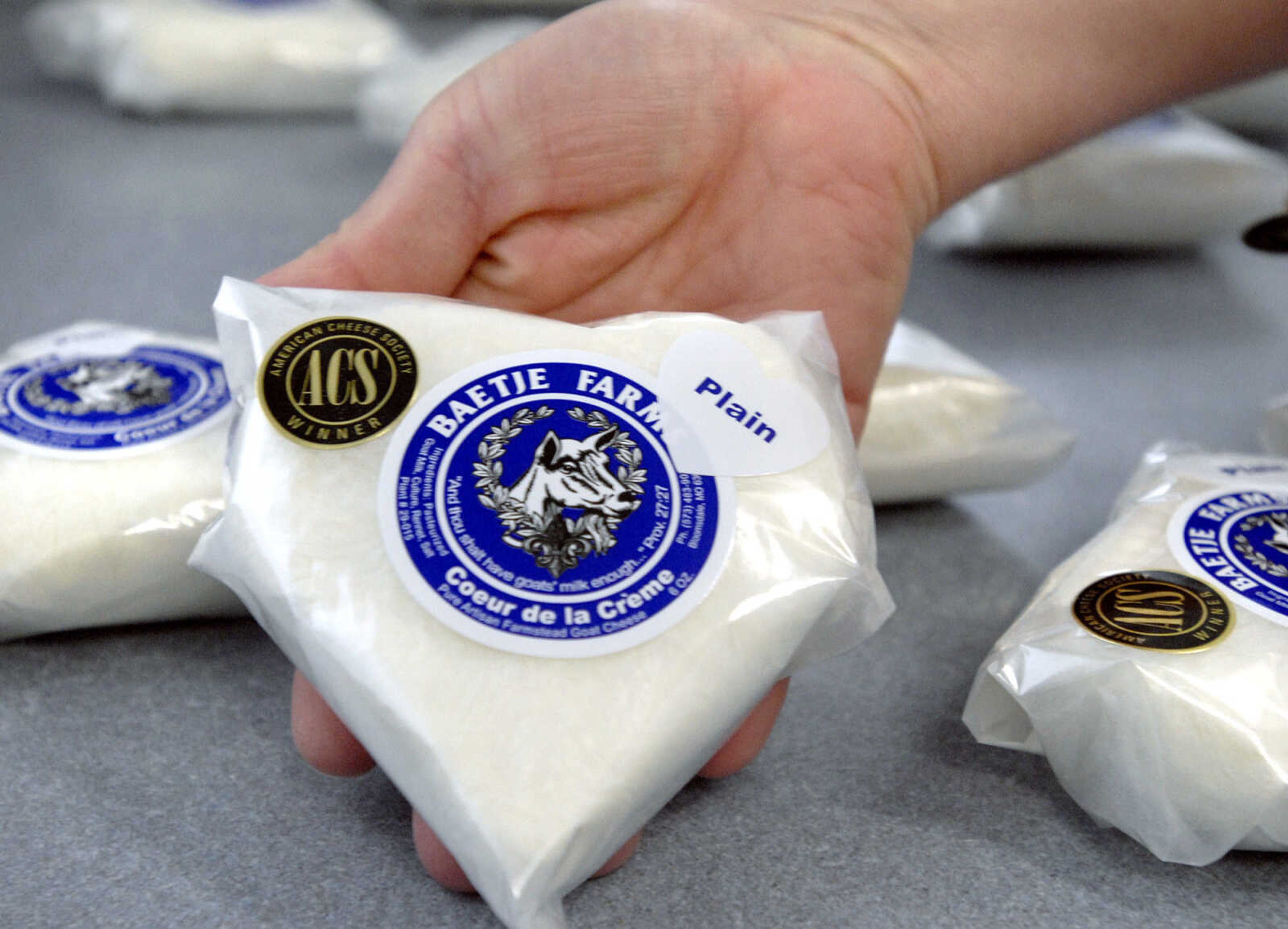 LAURA SIMON ~ lsimon@semissourian.com
Heart shaped Coeur de la Creme, pure artisan goat cheese Wednesday, Dec. 14, 2011 at Baetje Farms in Bloomsdale, Mo.