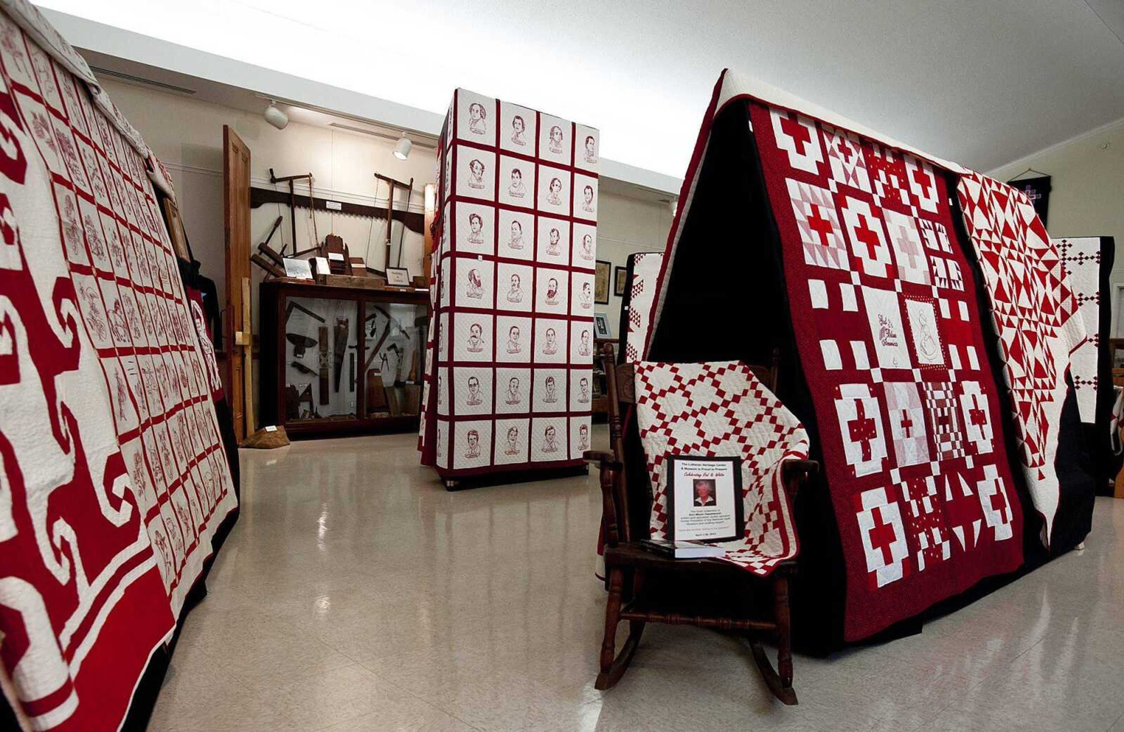 &#8220;A Celebration of Red and White: the Quilt Collection of Ann Meyer Hazelwood&#8221; is on display at the Lutheran Heritage Center and Museum, 75 Church St. in Altenburg, Mo. (Adam Vogler)