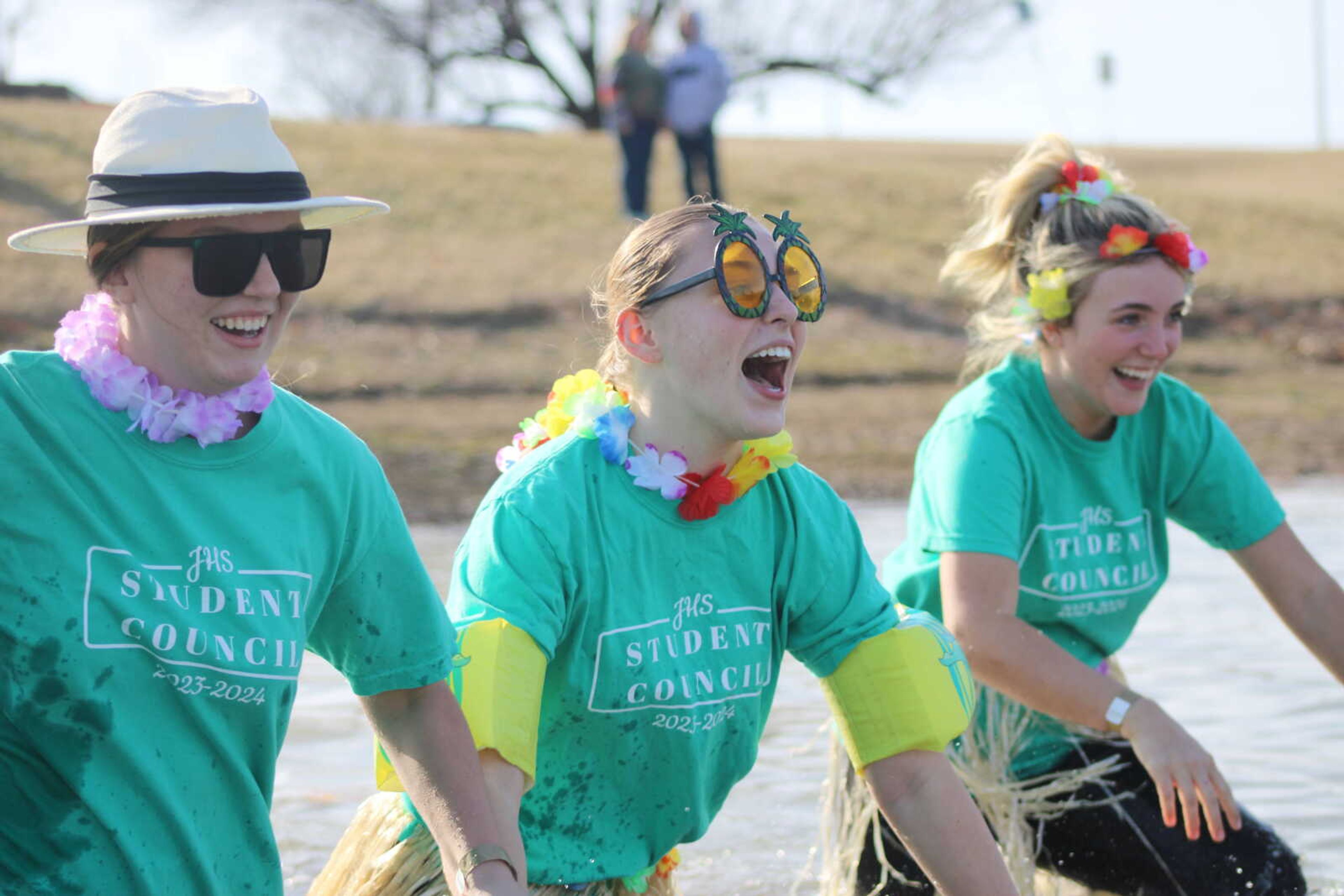 Jackson Student Council members brave the cold water during the Polar Plunge