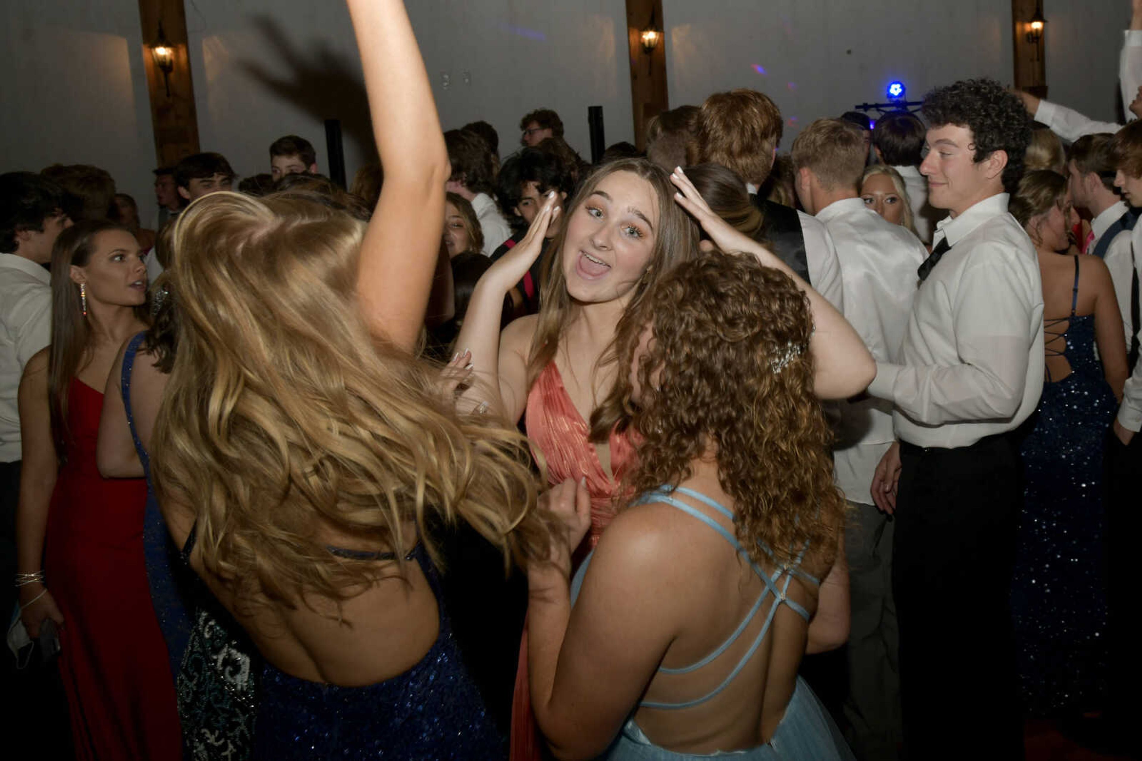 Students dance during Notre Dame's prom at Bavarian Halle in Jackson on Friday, April 30, 2021.