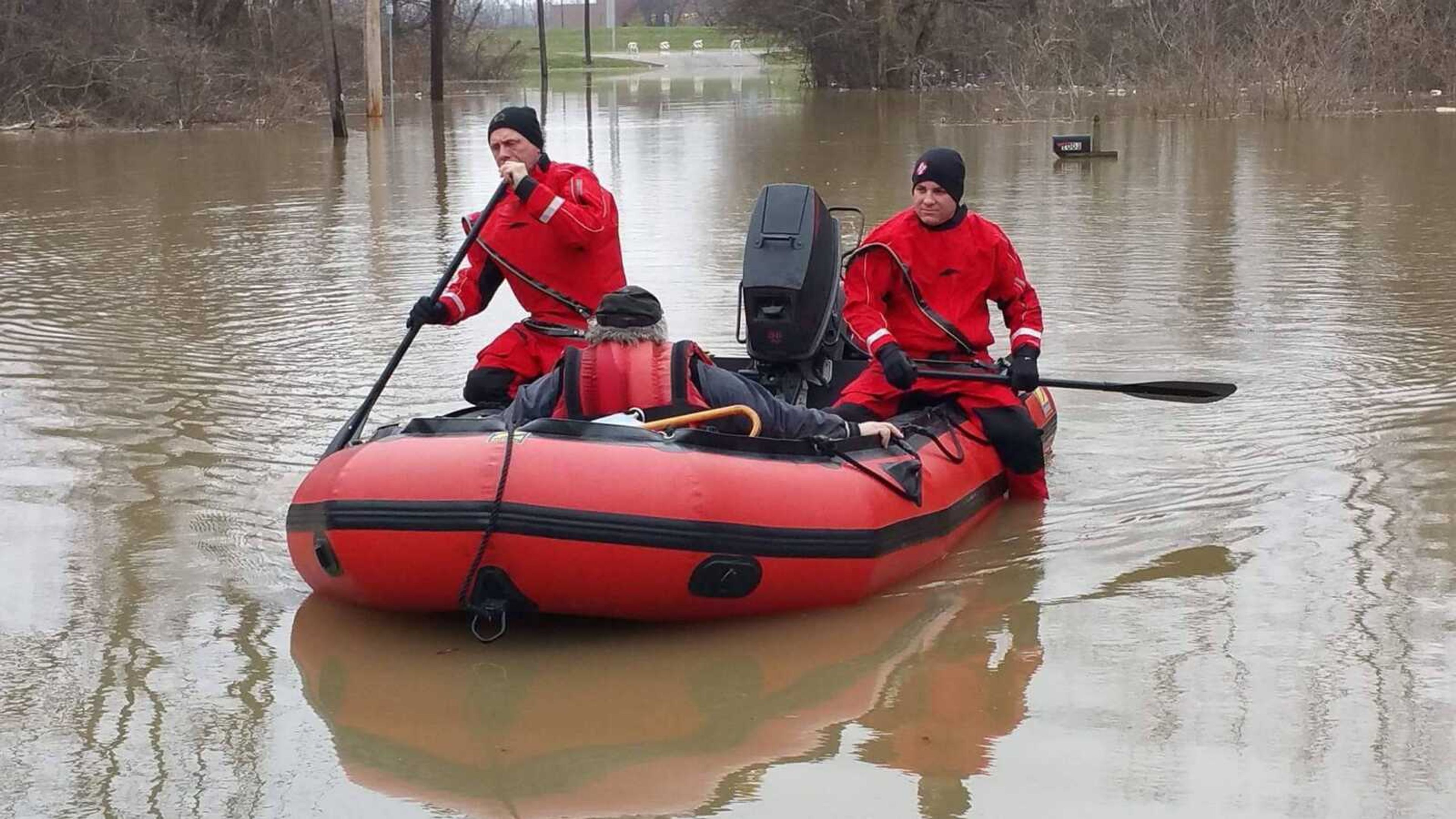 Cape Girardeau firefighters rescued a man and his dog Wednesday on North Fountain Street.
(Cape Girardeau Fire Department photo)