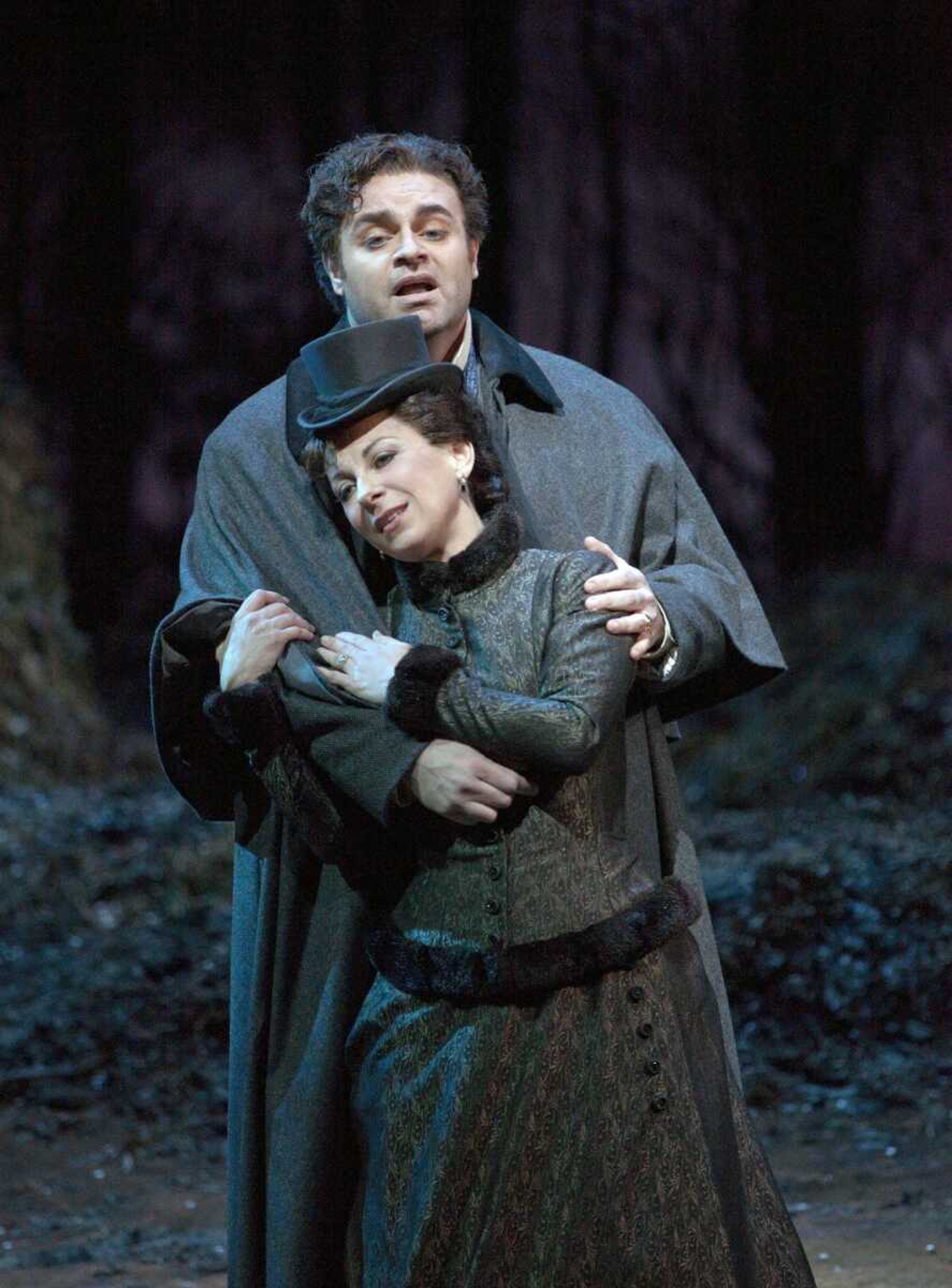 Joseph Calleja is Edgardo and Natalie Dessay appears as Lucia during a dress rehearsal of Donizetti's "Lucia di Lammermoor" at the Metropolitan Opera in New York. (Metropolitan Opera ~ Ken Howard)