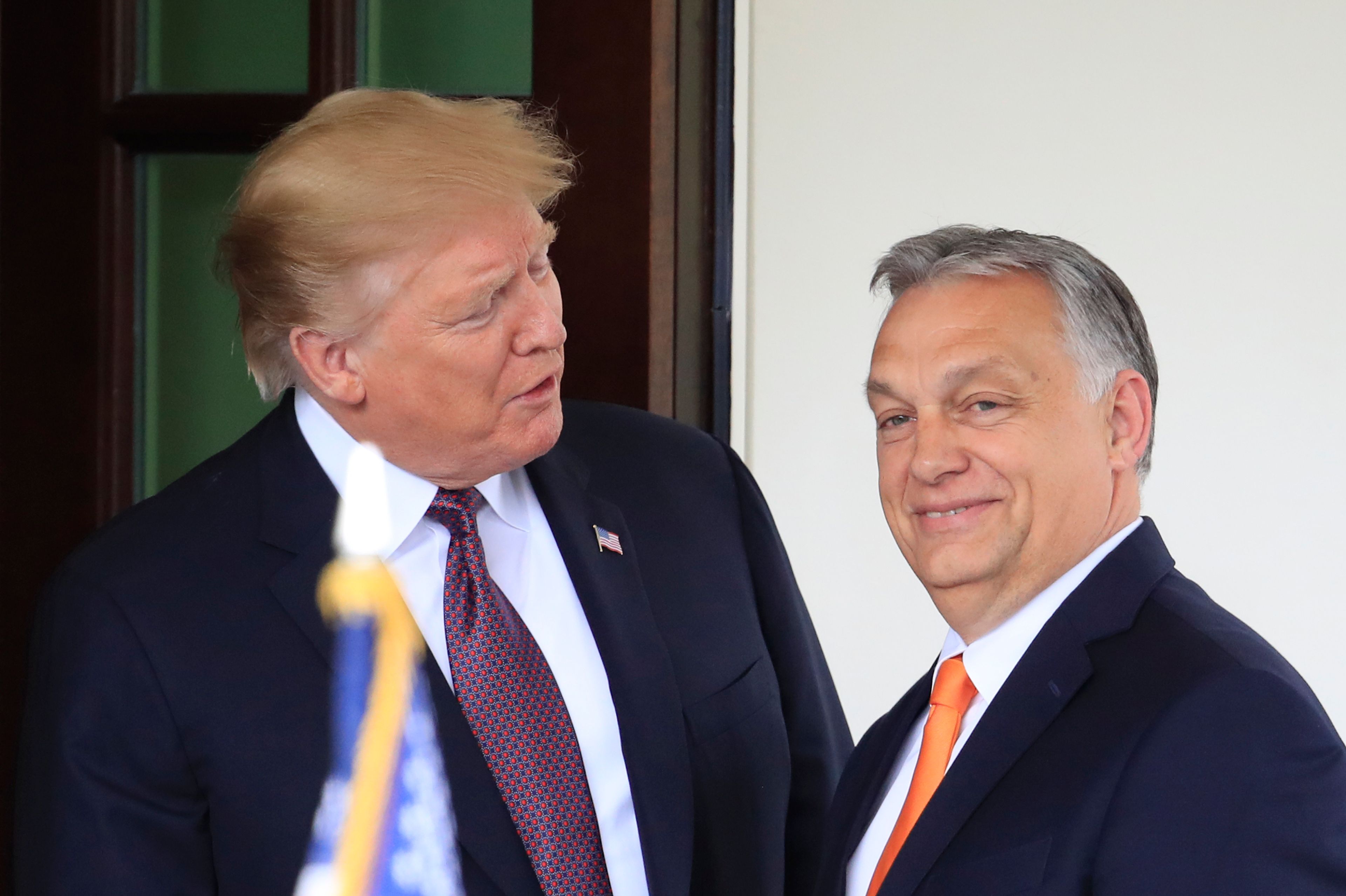 FILE - President Donald Trump welcomes Hungarian Prime Minister Viktor Orban to the White House in Washington, May 13, 2019. (AP Photo/Manuel Balce Ceneta, File)