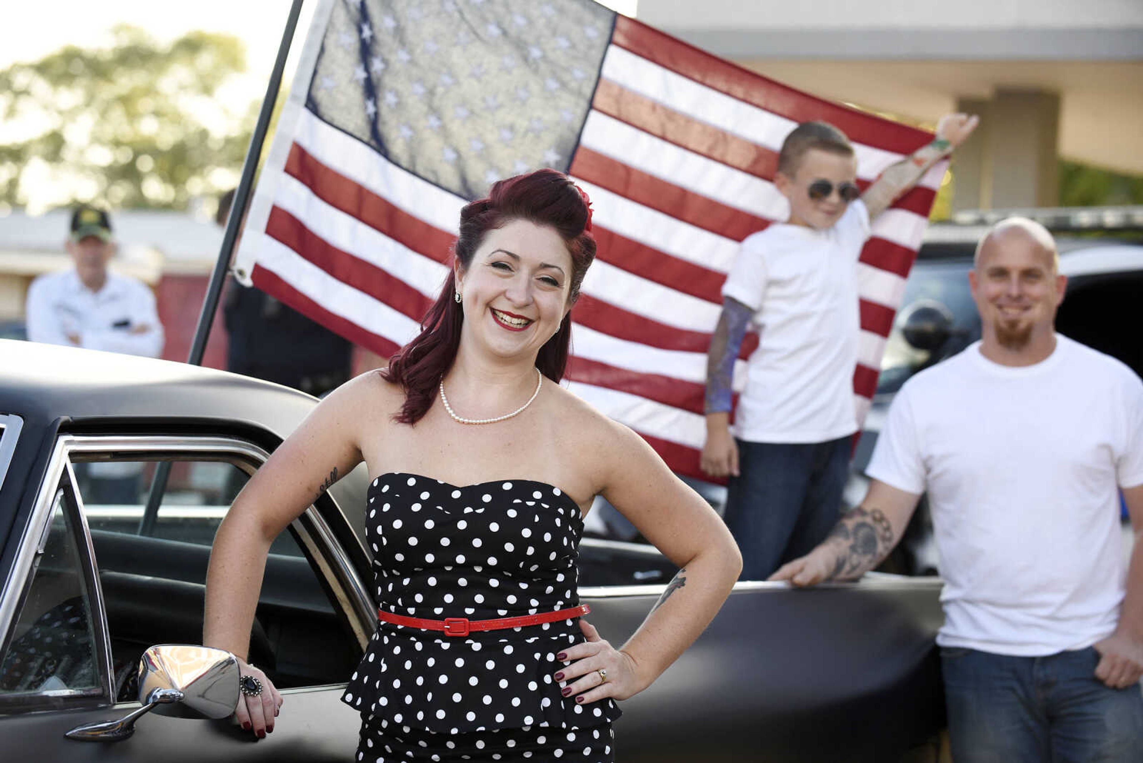 LAURA SIMON ~ lsimon@semissourian.com

Aislinn Carter poses for a photo with her son, Roman, and husband, Jason, during the Perryville Pin-Up contest on Saturday, Sept 3, 2016, in Perryville, Missouri.