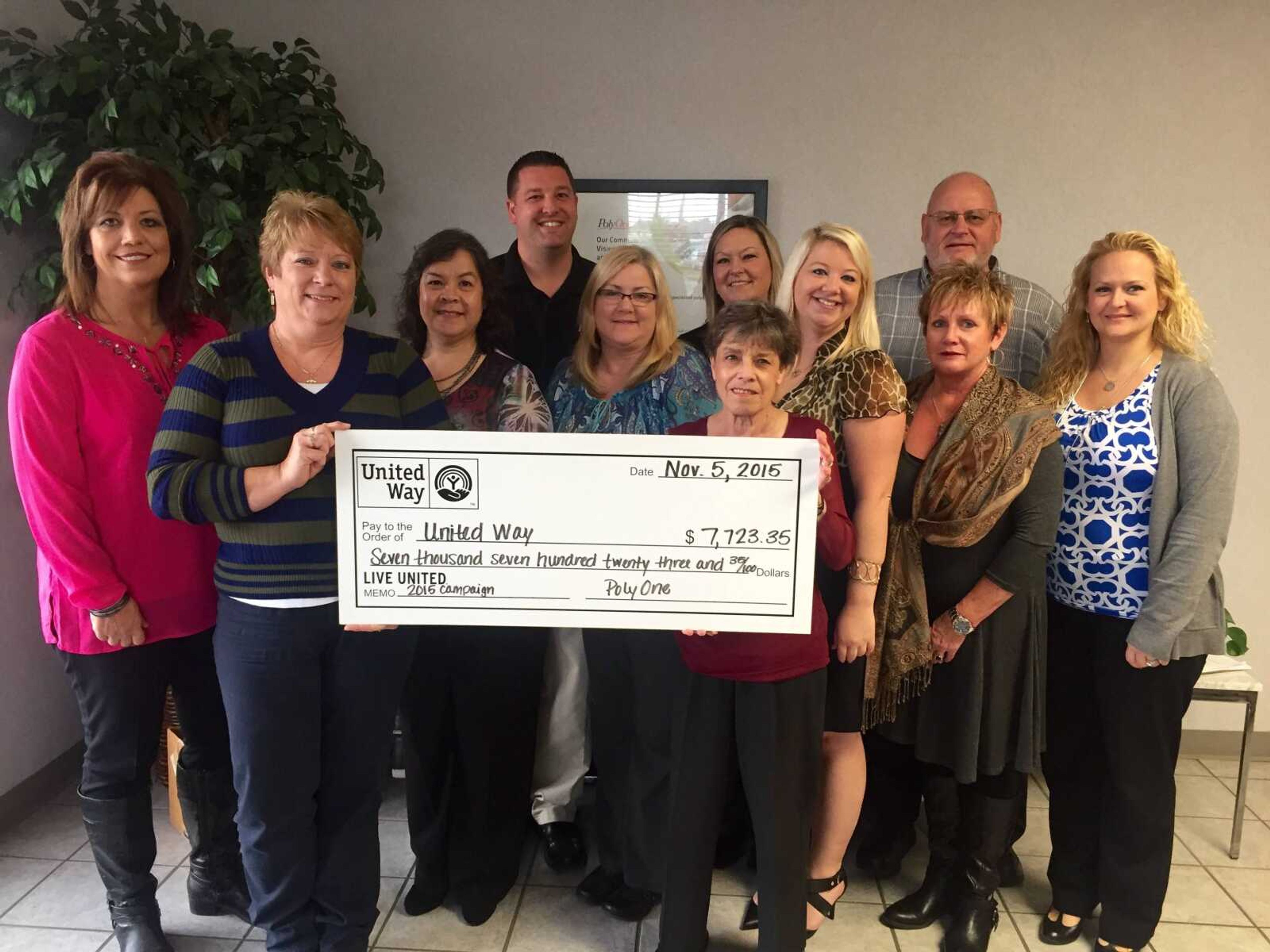 PolyOne donates to United Way