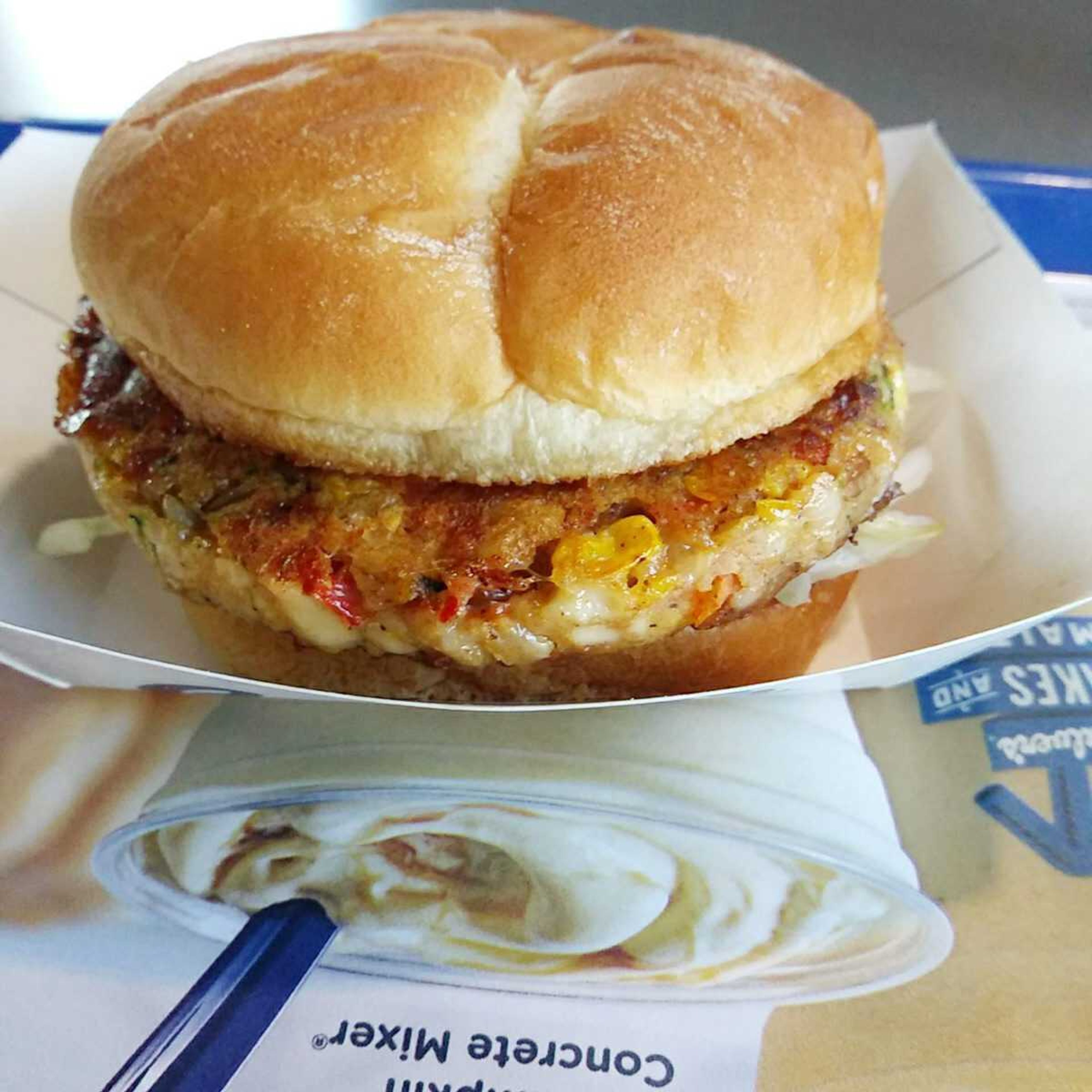 Culver's Harvest Veggie Burger was huge, filling and picture perfect.