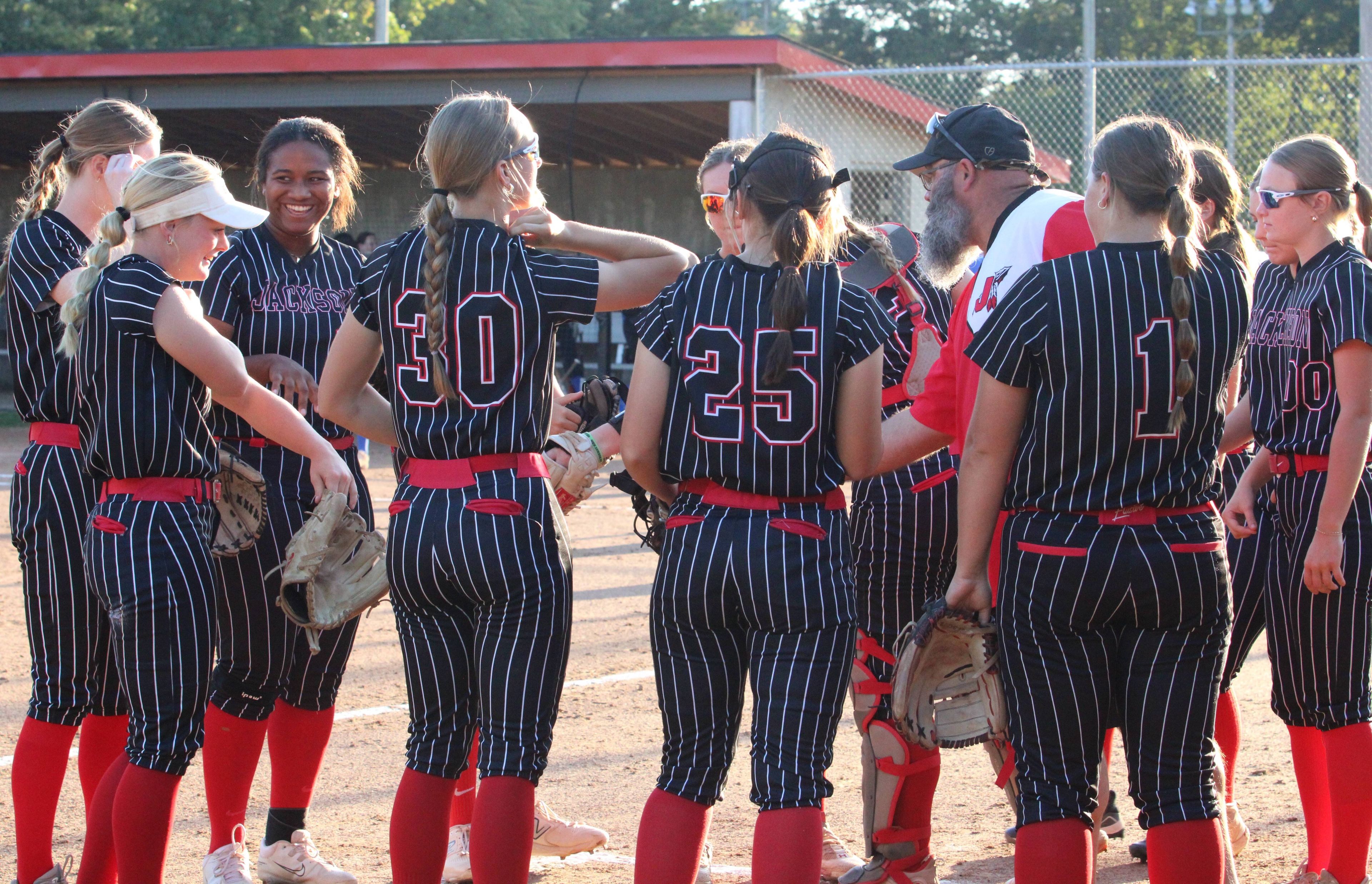 Jackson head coach Shawn Wilding talks to his team during the Thursday, September 26 game between the Indians and Notre Dame at the Jackson City Park in Jackson, Mo. 