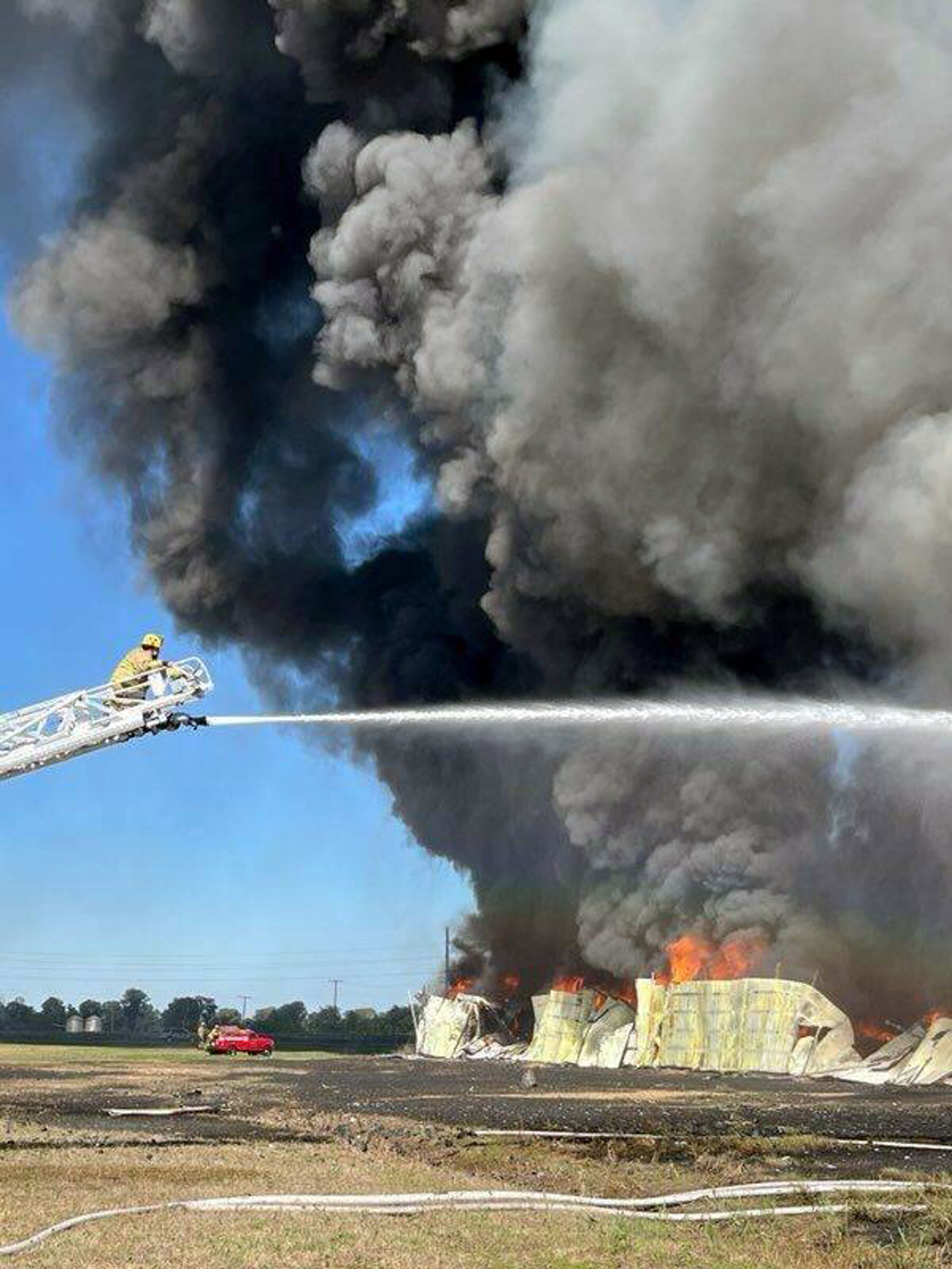 Eleven agencies respond to a commercial structure fire Thursday, Oct. 3, on U.S. 61 just south of Sikeston in New Madrid County.