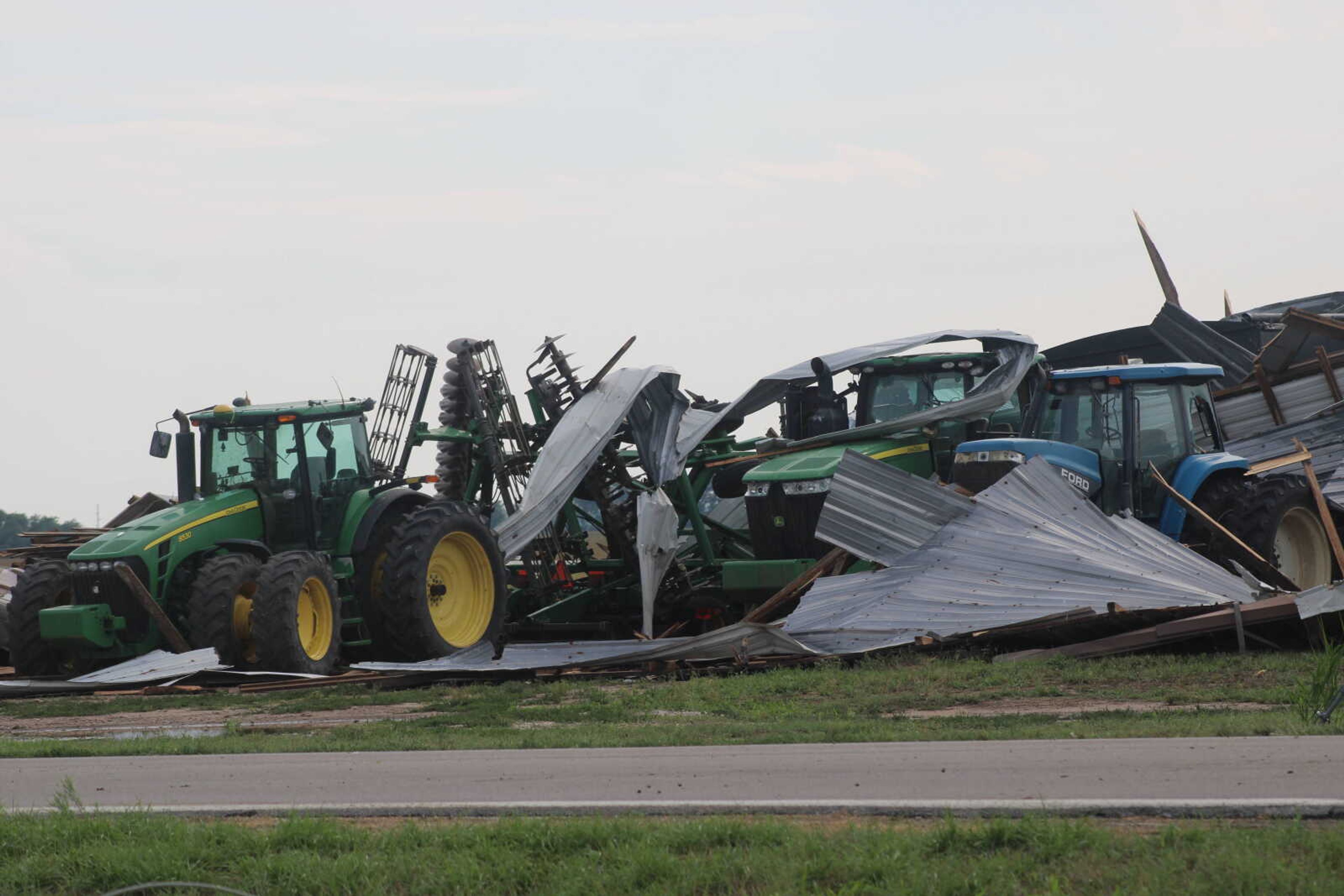 Damage from storm at the intersection of Hwy O and CR 532