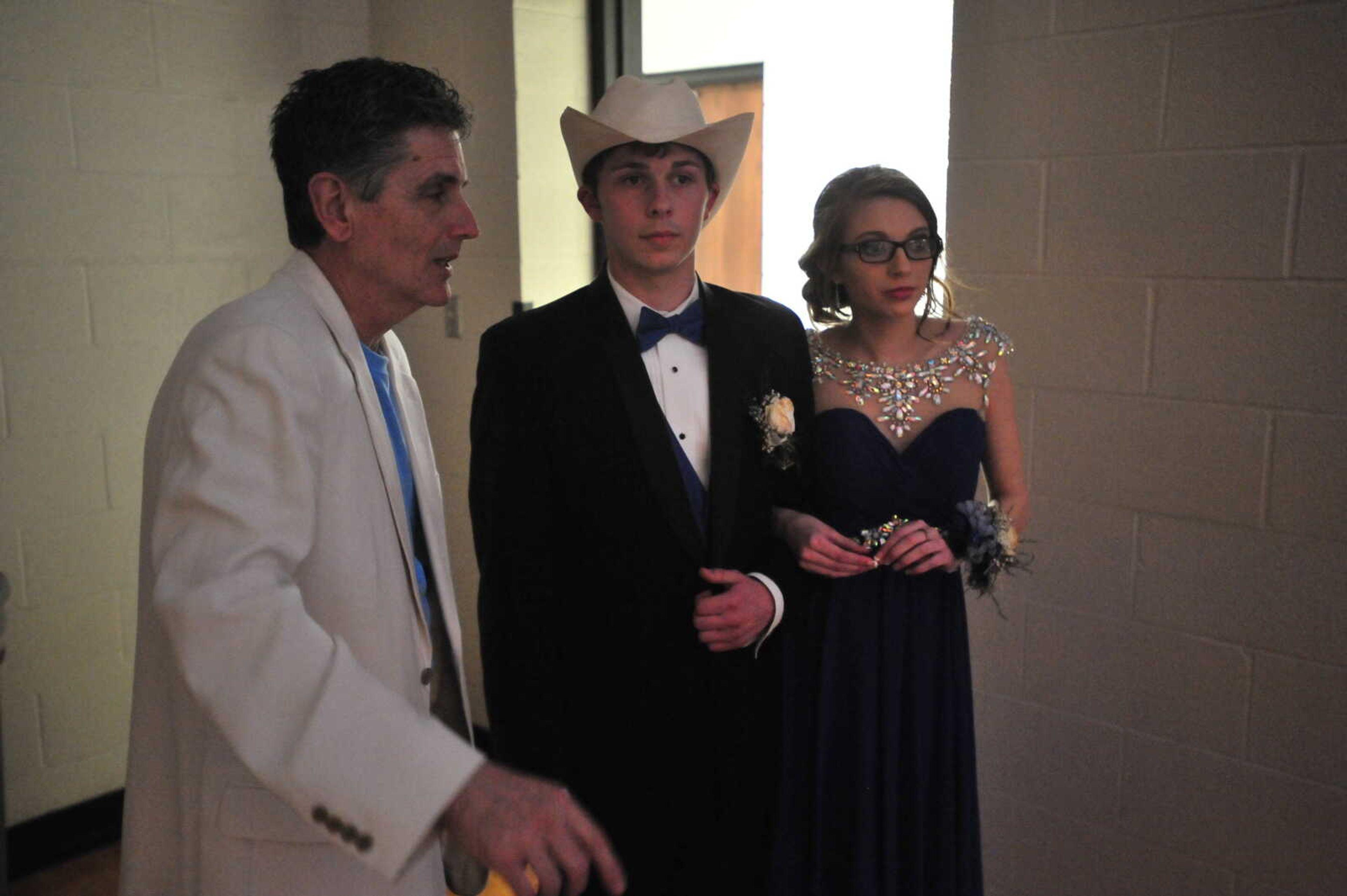 Oran students make their entrances to prom Saturday, April 8 at Oran High School.