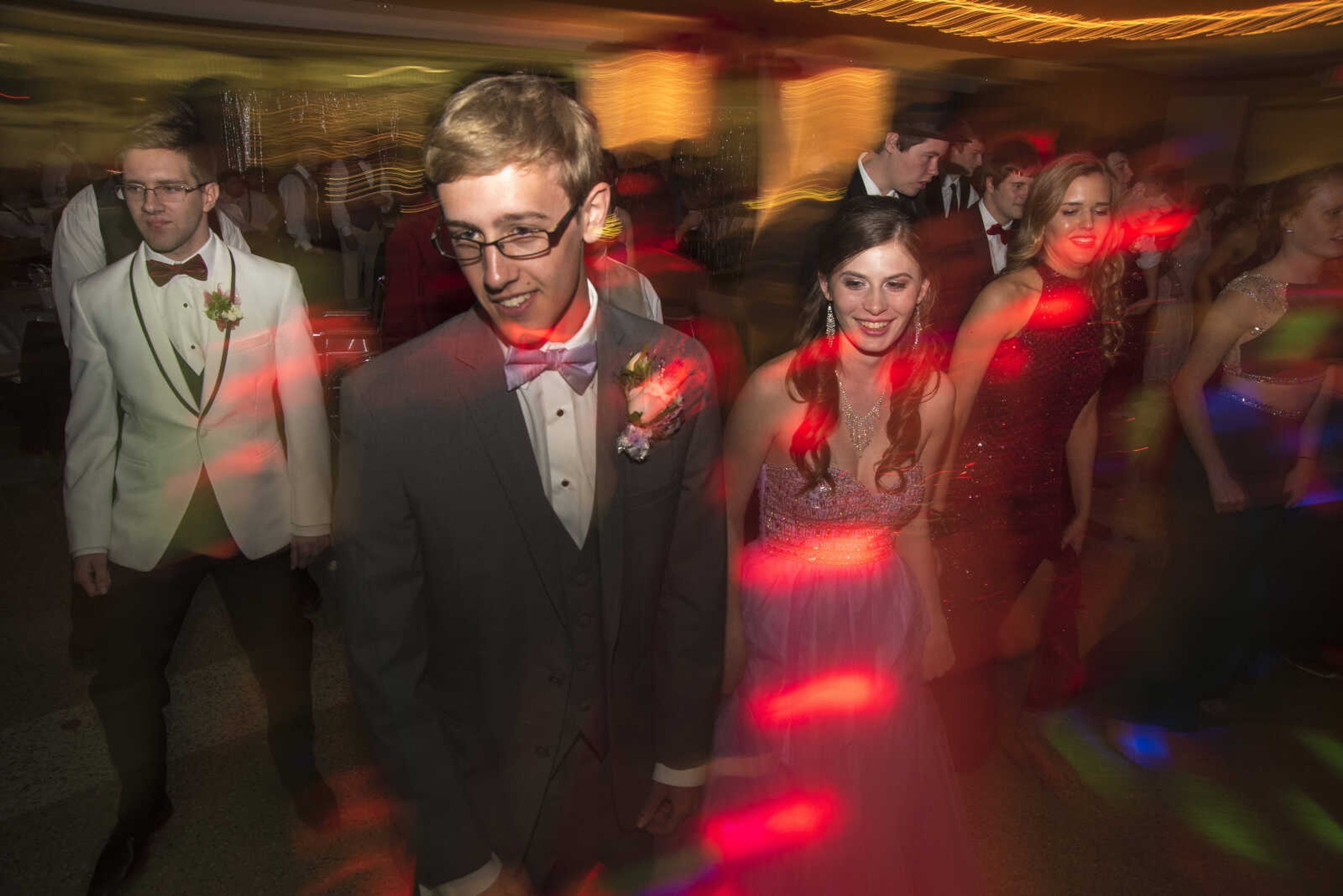 Students dance during the Chaffee prom Saturday, April 1, 2017 at the University Center on the campus of Southeast Missouri State University in Cape Girardeau.