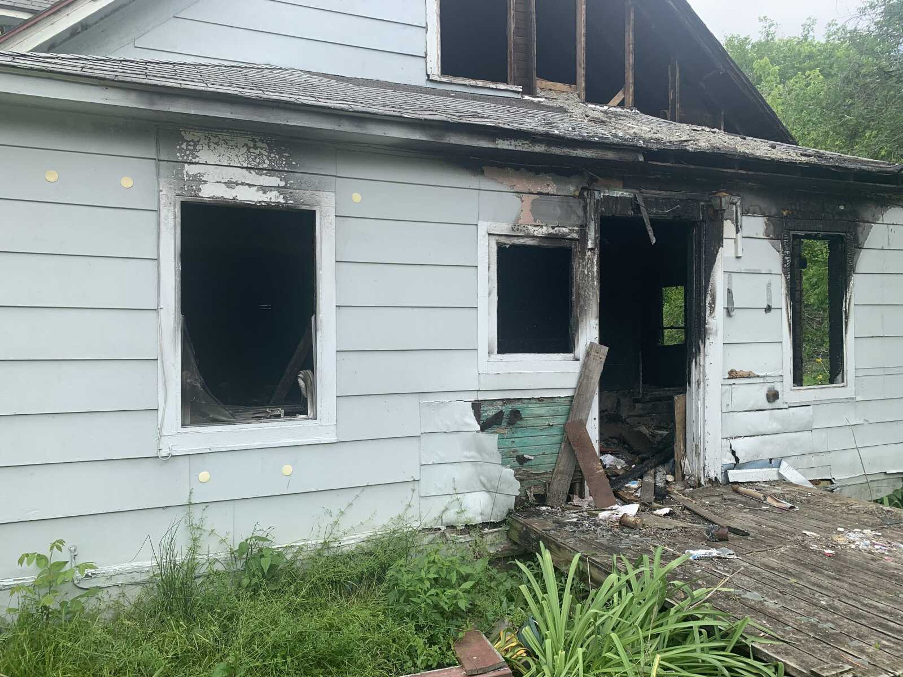 A house at 1005 S. Benton St. in Cape Girardeau, seen here Monday, was damaged by fire Saturday evening. The cause of the fire has not been determined.