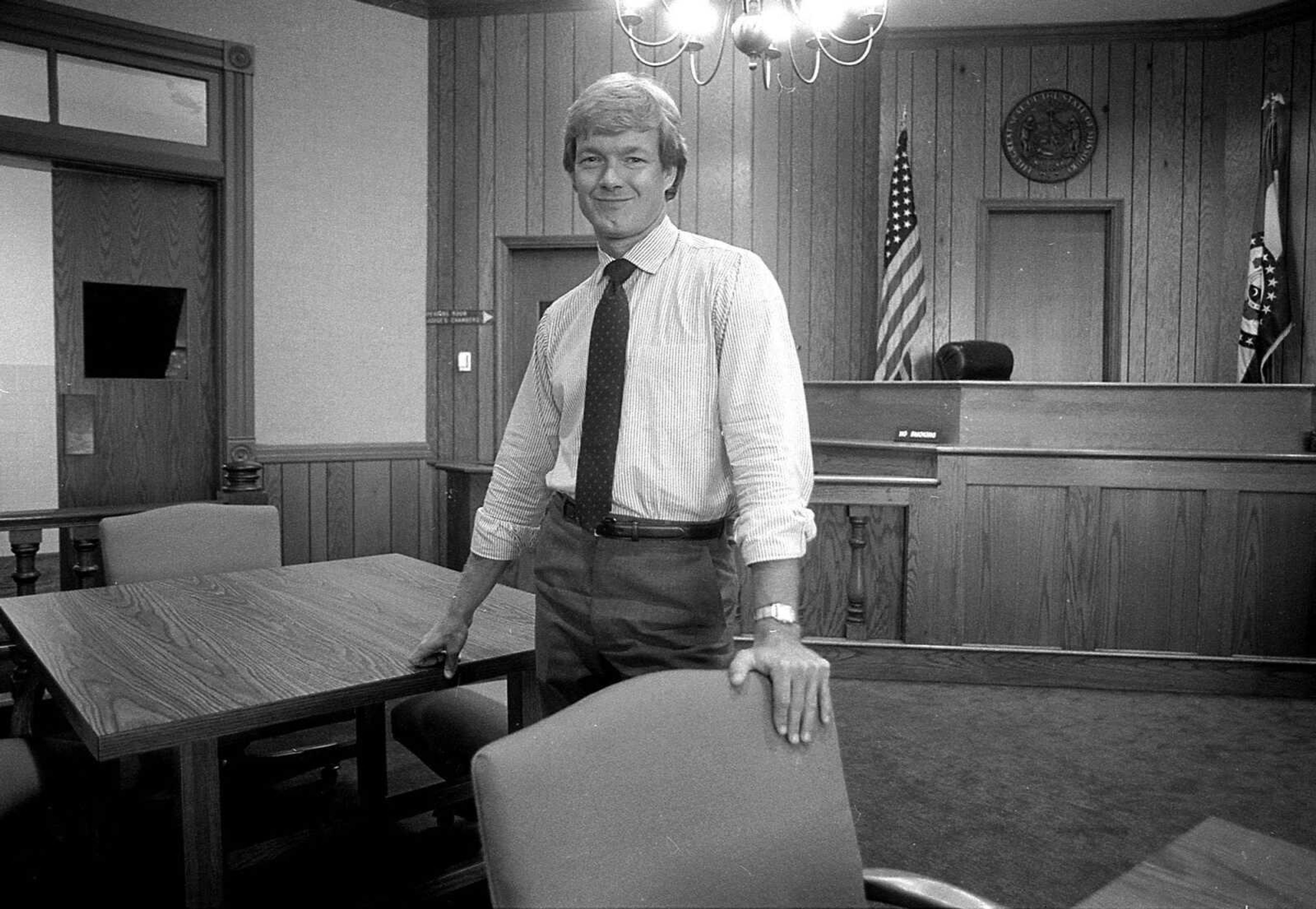 Southeast Missourian file
Kenny Hulshof stands in the courtroom of the Common Pleas Courthouse in Cape Girardeau in 1986 when he was an assistant prosecuting attorney for Cape Girardeau County.