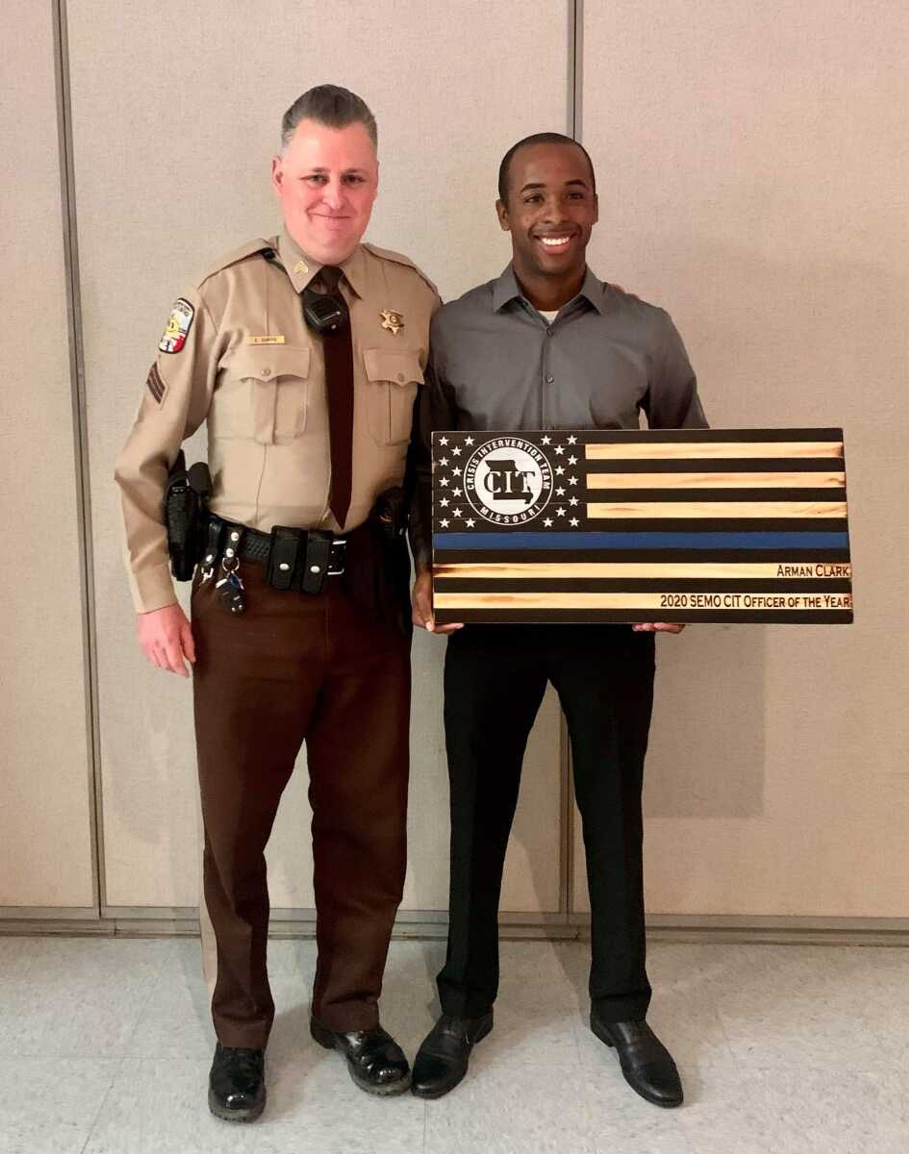 Sgt. Ed Curtis, left, and deputy Arman Clark of the Cape Girardeau County Sheriff's Office recently received honors.