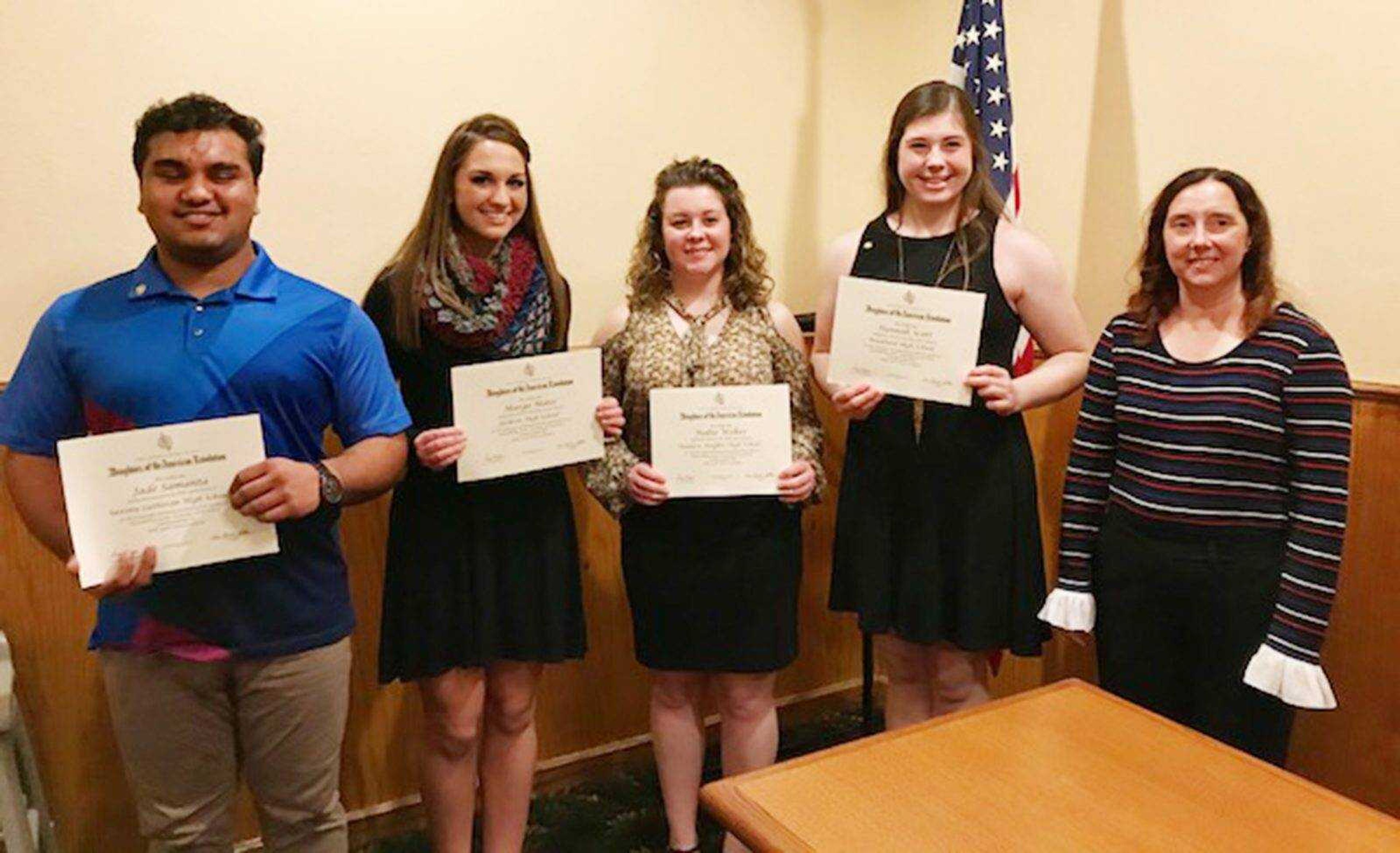 Shown from left are: Jade Samanta, Margo Motes, Mollie Welker, Hannah Stroder and Barbie Stroder, Good Citizen chairman.