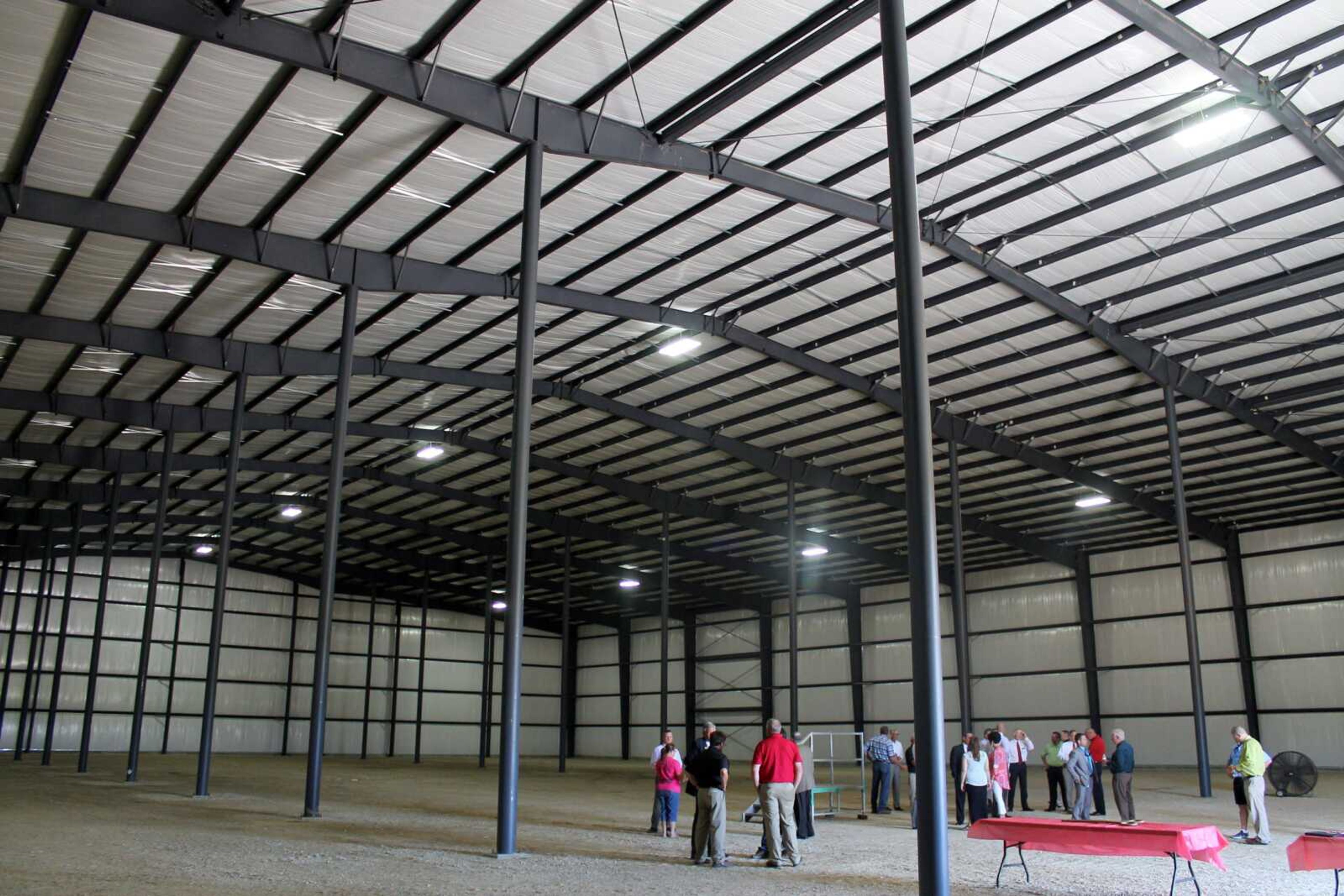 Jackson officials and residents tour the speculative building during an open house Tuesday.