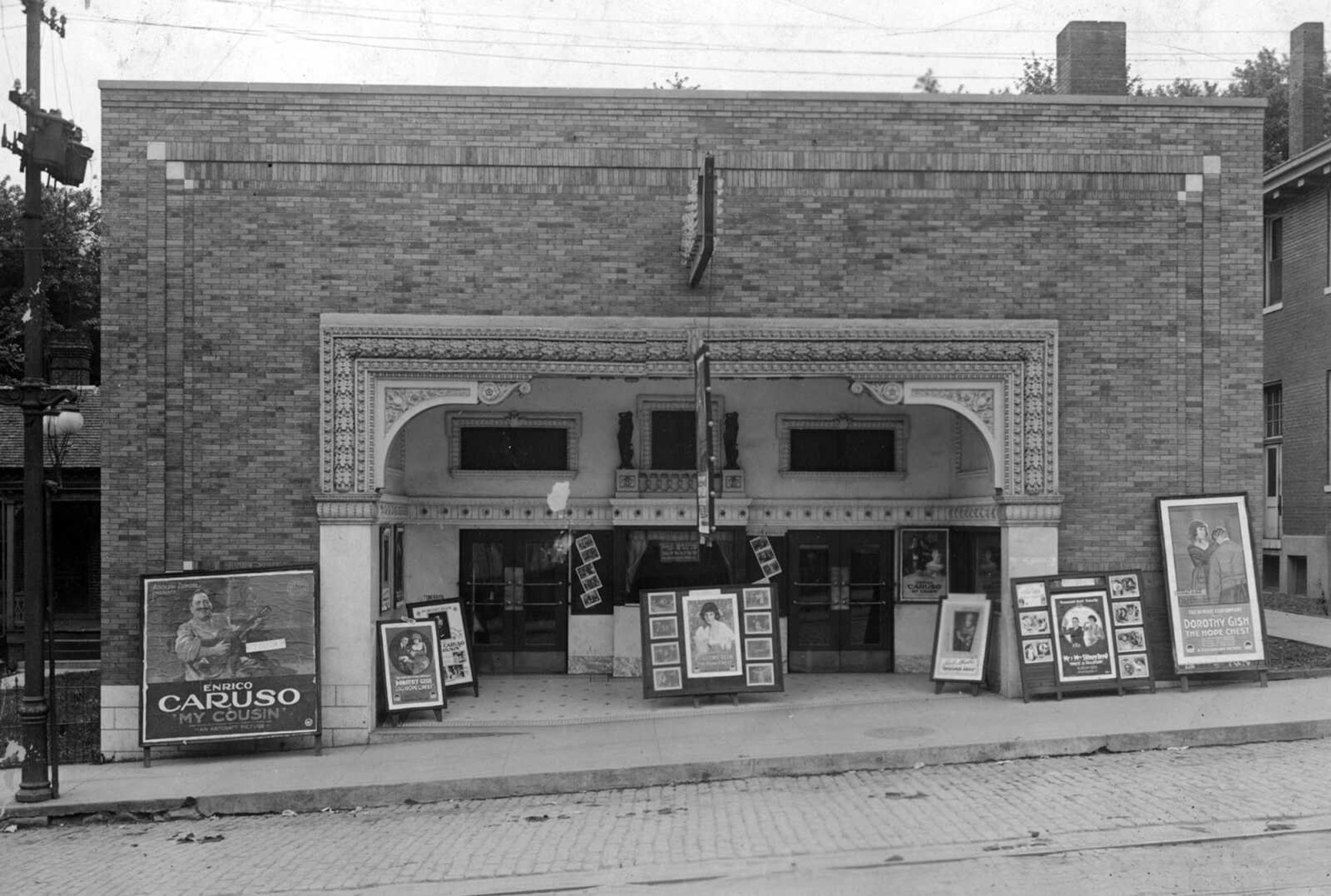 The Naeter Bros. had Park Theater constructed in 1914 at 213 Broadway. It was sold to E.M. Doyle and J.H. Strain in 1917. Fox West Theaters bought it in 1929, renaming it the Fox Cape Theater. It closed in 1931. The Salvation Army purchased the building in 1949. It was razed in the 1980s. (ca 1919)