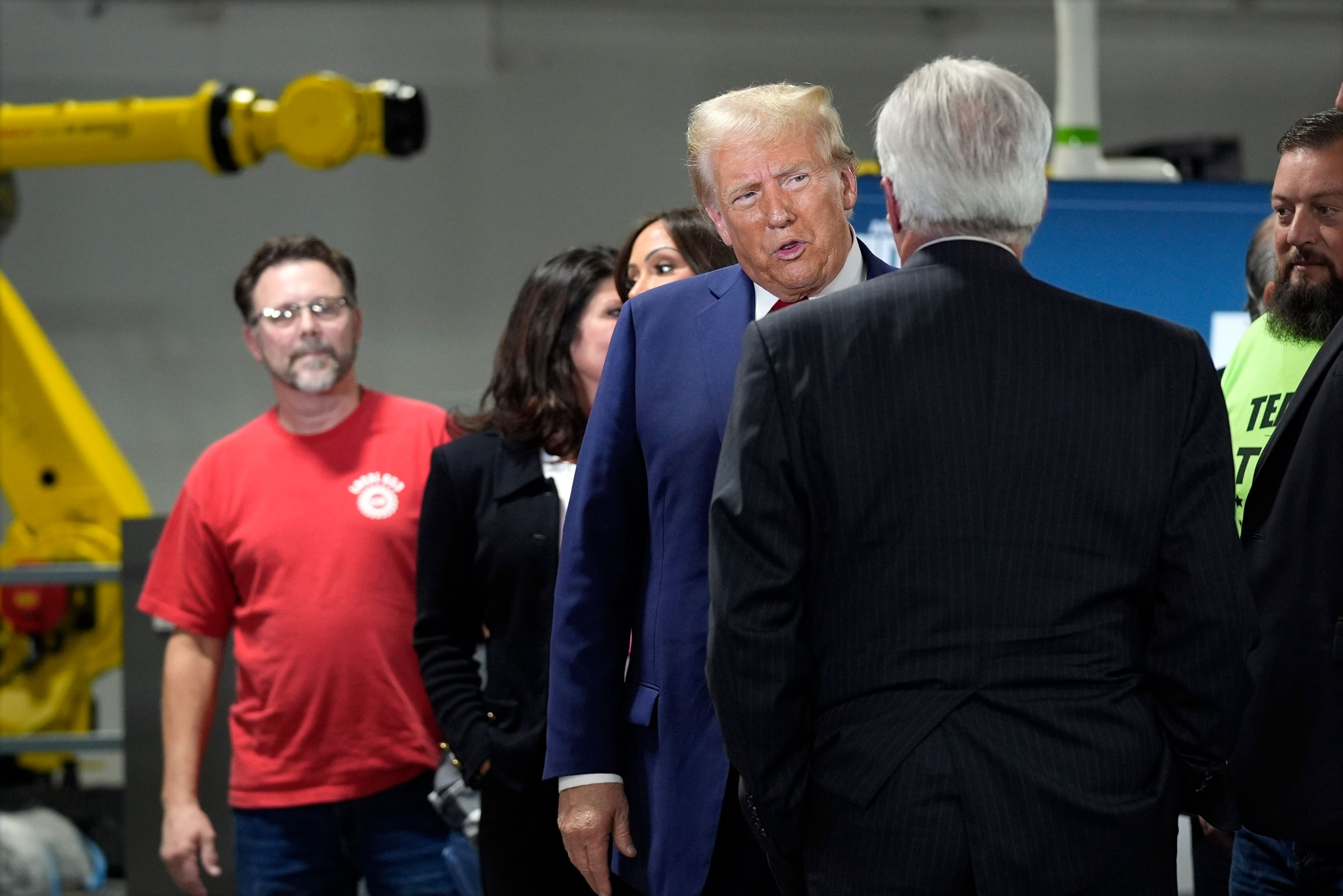 Republican presidential nominee former President Donald Trump speaks at a campaign roundtable, Friday, Oct. 18, 2024, in Auburn Hills, Mich. (AP Photo/Evan Vucci)