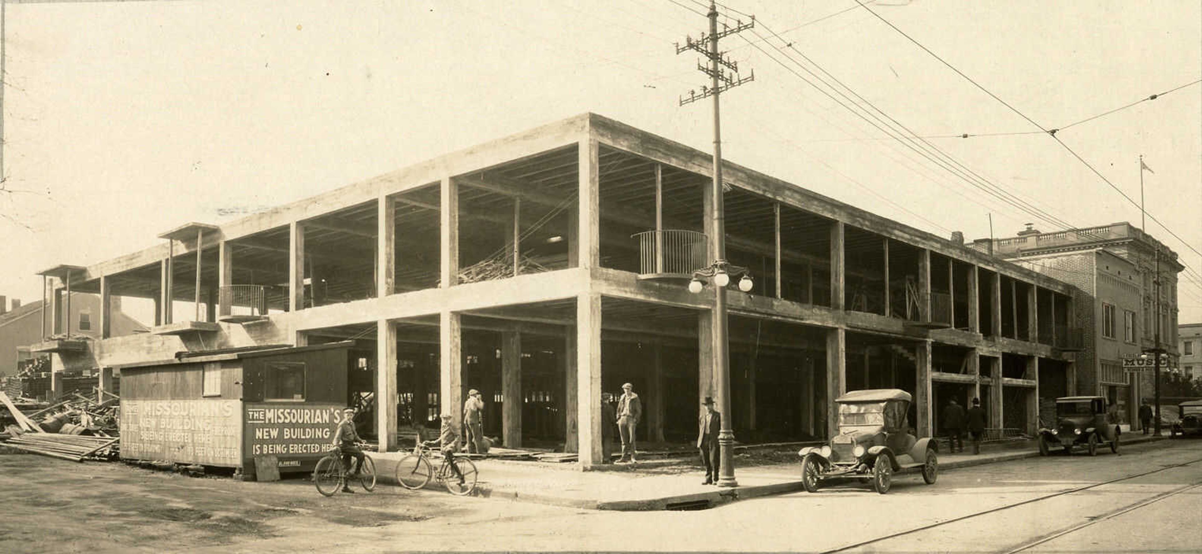 The Missourian Building, 301 Broadway, under construction in 1924-25. (Missourian archives)