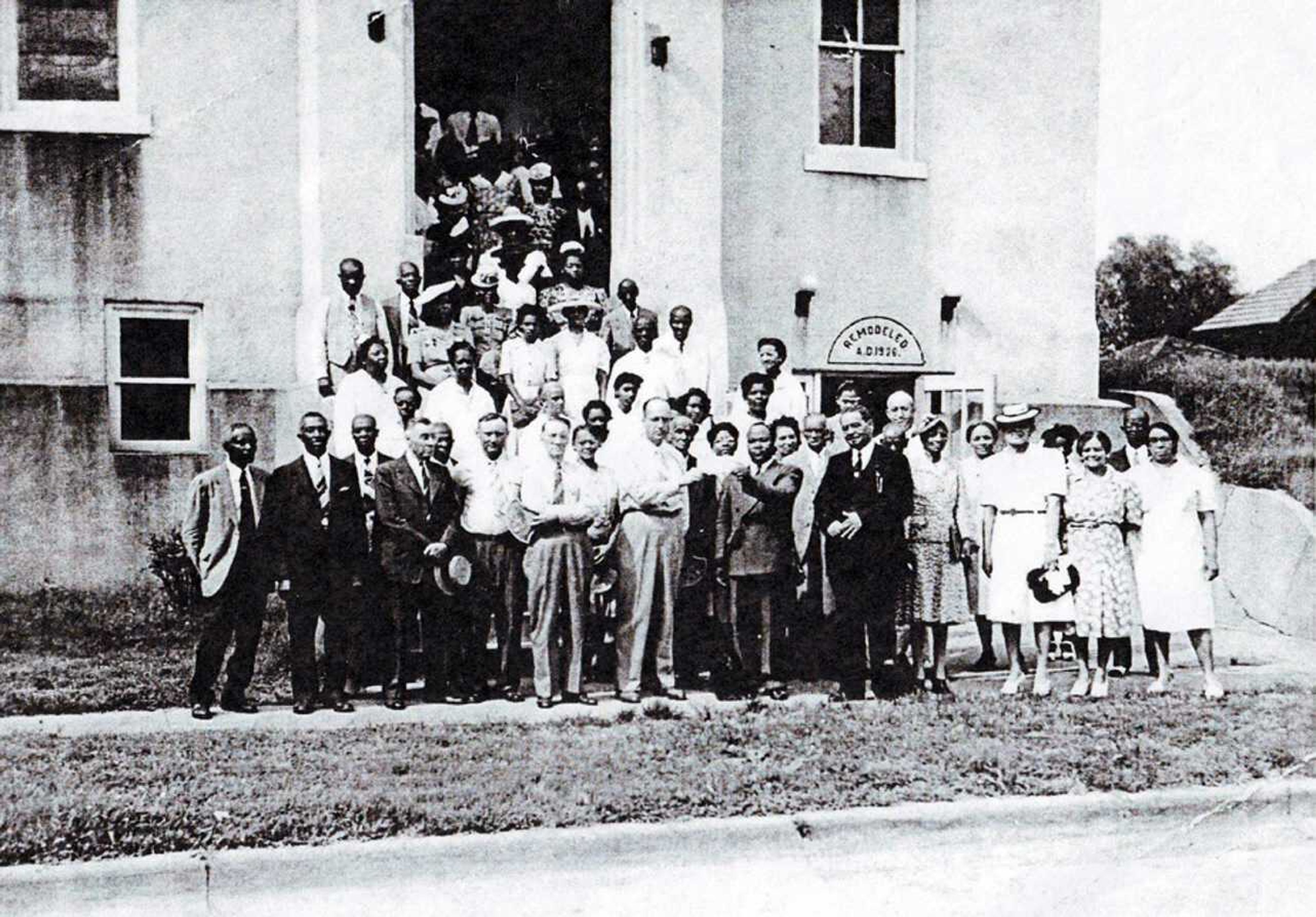 A time of miracles -- the congregation of St. James AME met the deadline to pay off a long-standing mortgage, Aug. 5, 1945. The photo is from the St. James church archive.