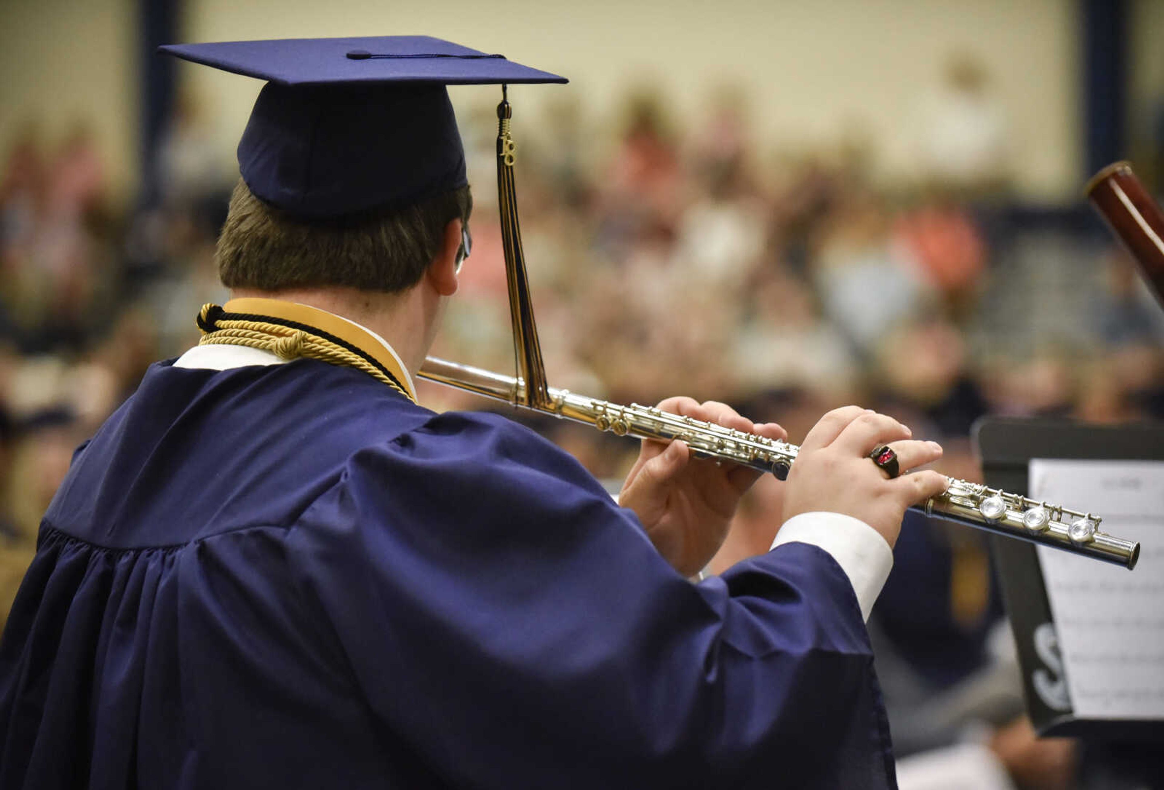 Graduating seniors perform "All Star" during their graduation ceremony Sunday, May 20, 2018 at Saxony Lutheran High School in Jackson.