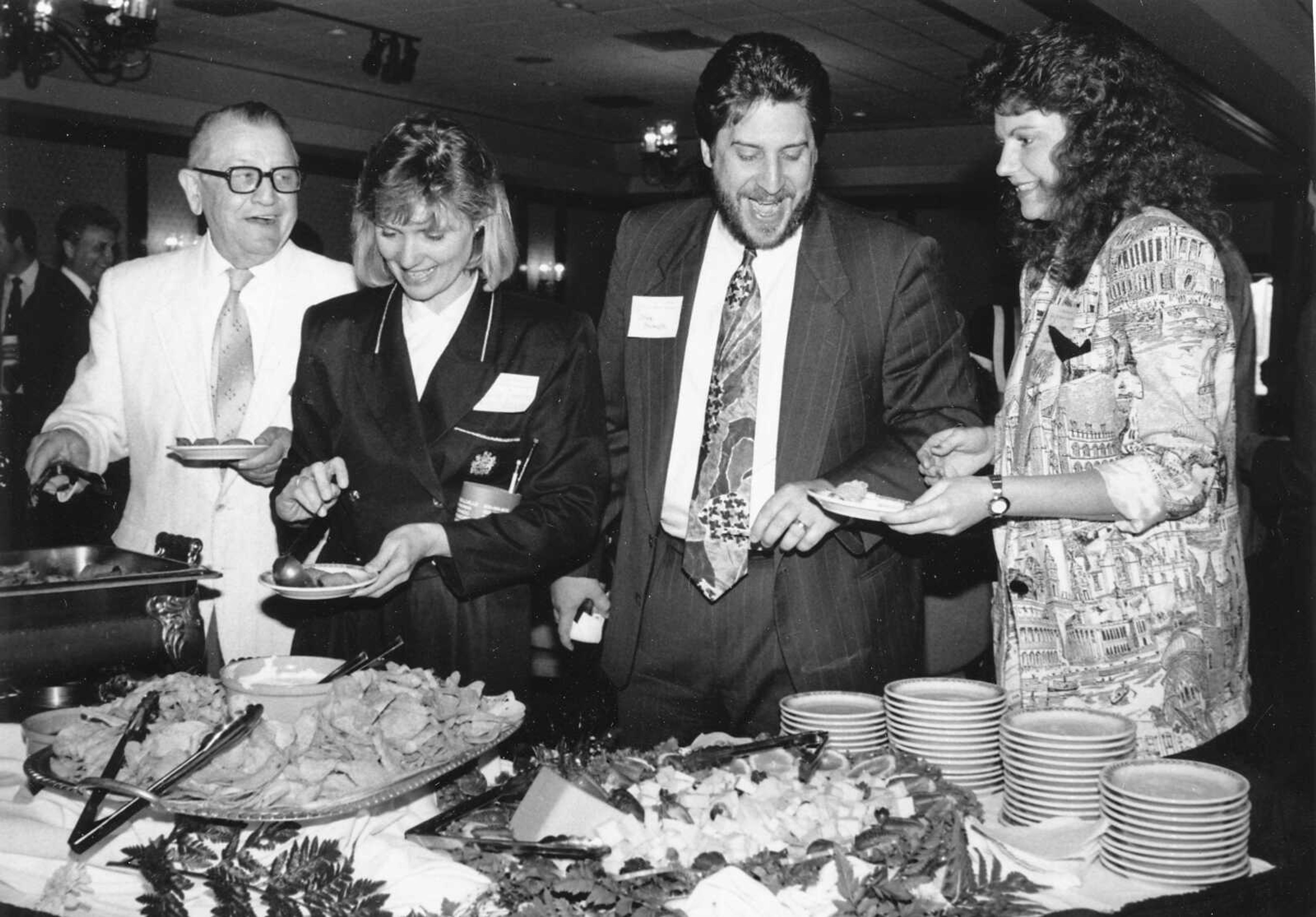 Business After Hours. Left to right: Vernon Auer, Vivian Overholser, John Mehner and Sherry Ladd. (Southeast Missurian archive)
