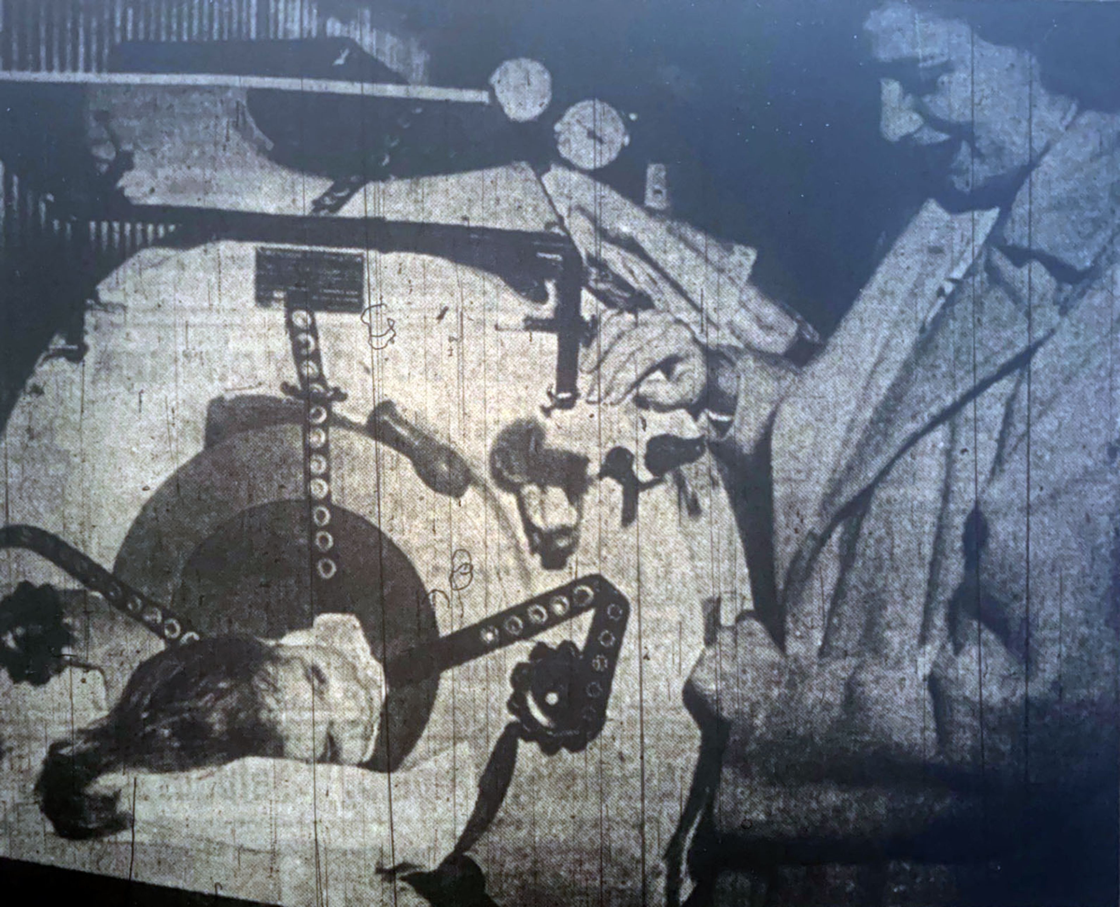 Little Wanda Lynn Ellis, 3, daughter of Mr. and Mrs. Harry Ellis of Caruthersville, begins her trip in an iron lung aboard a big truck from Saint Francis Hospital in Cape Girardeau to St. Anthony’s Hospital in St. Louis Saturday, Nov. 5, 1949. A polio patient since Aug. 24, 1949, she was moved by special arrangement between the hospitals and the National Foundation for Infantile Paralysis. Nurse Jane Kolbay, accompanying her on the trip, is shown at right.
