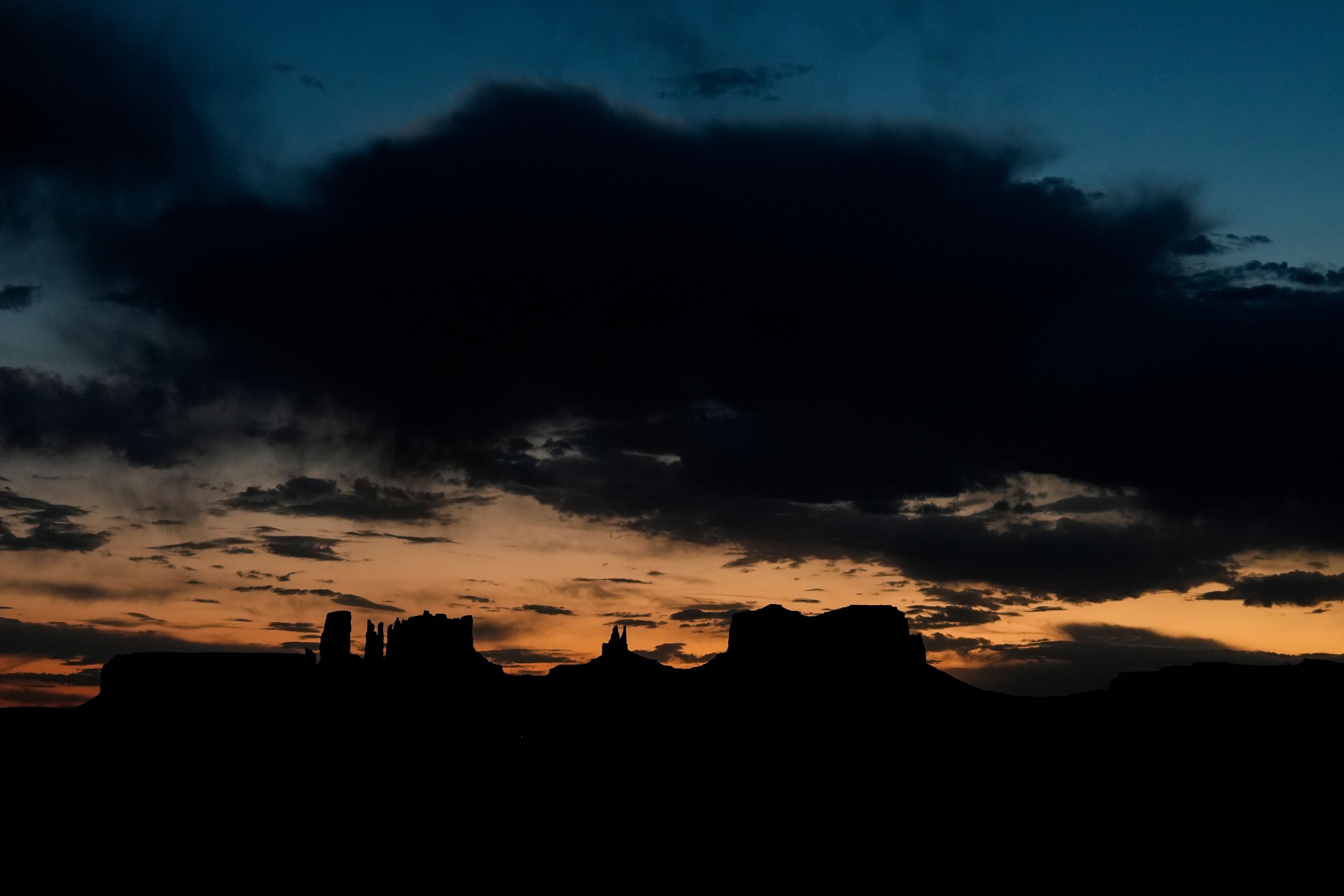 The sun sets, Tuesday, Oct. 8, 2024, near Monument Valley on the Navajo Nation in Halchita, Utah. (AP Photo/Joshua A. Bickel)