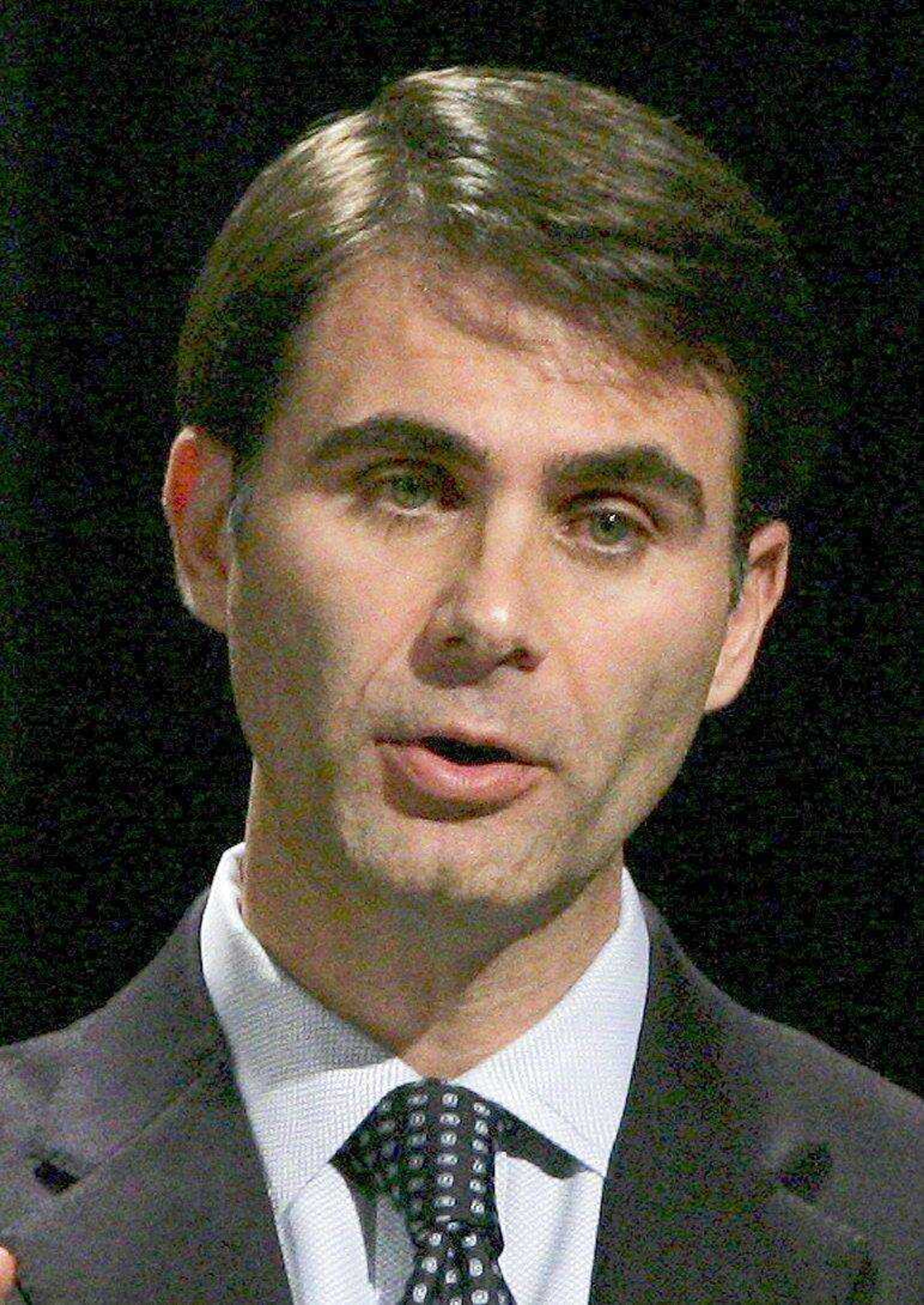 FILE - In a Tuesday, Sept. 22, 2009 file photo, S.C. Lt. Gov.Andre Bauer gestures as he speaks before the start of a debate at the Newberry Opera House in Newberry, S.C. Bauer, a fiercely ambitious Republican, has a habit of saying and doing outrageous things. Now he has folks shaking their heads after he likened government assistance for the poor to feeding stray animals in d speech last week. (AP Photo/Mary Ann Chastain, File)