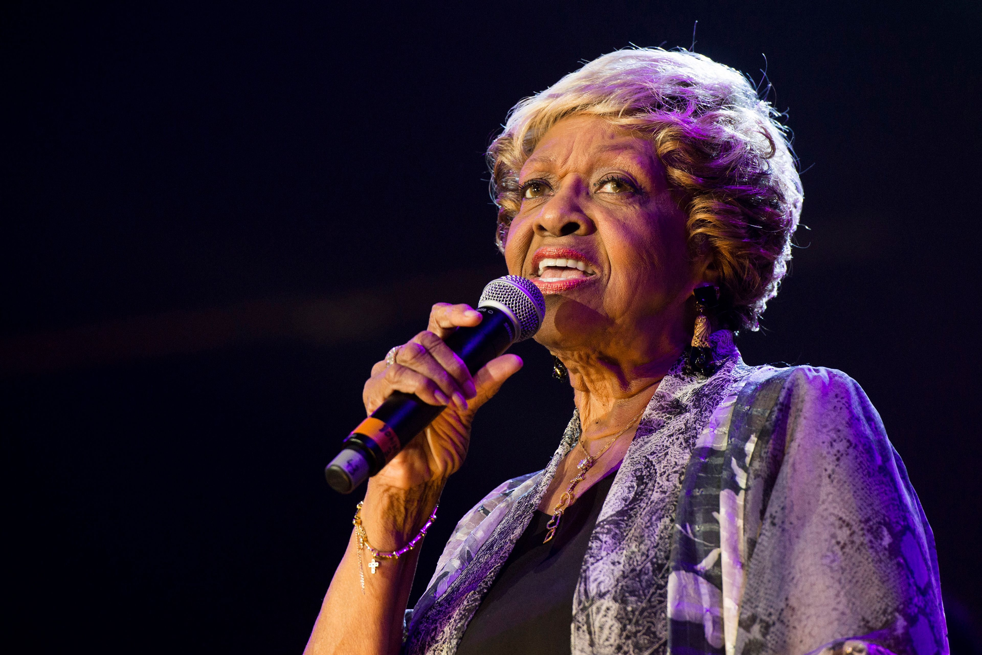 FILE - Cissy Houston performs during McDonald's Gospelfest 2013 on May 11, 2013 in Newark, N.J. Houston, the mother of Whitney Houston and a two-time Grammy winner who performed alongside superstar musicians like Elvis Presley and Aretha Franklin, died Monday, Oct. 7, 2024, in her New Jersey home. She was 91. (Photo by Charles Sykes/Invision/AP, File)