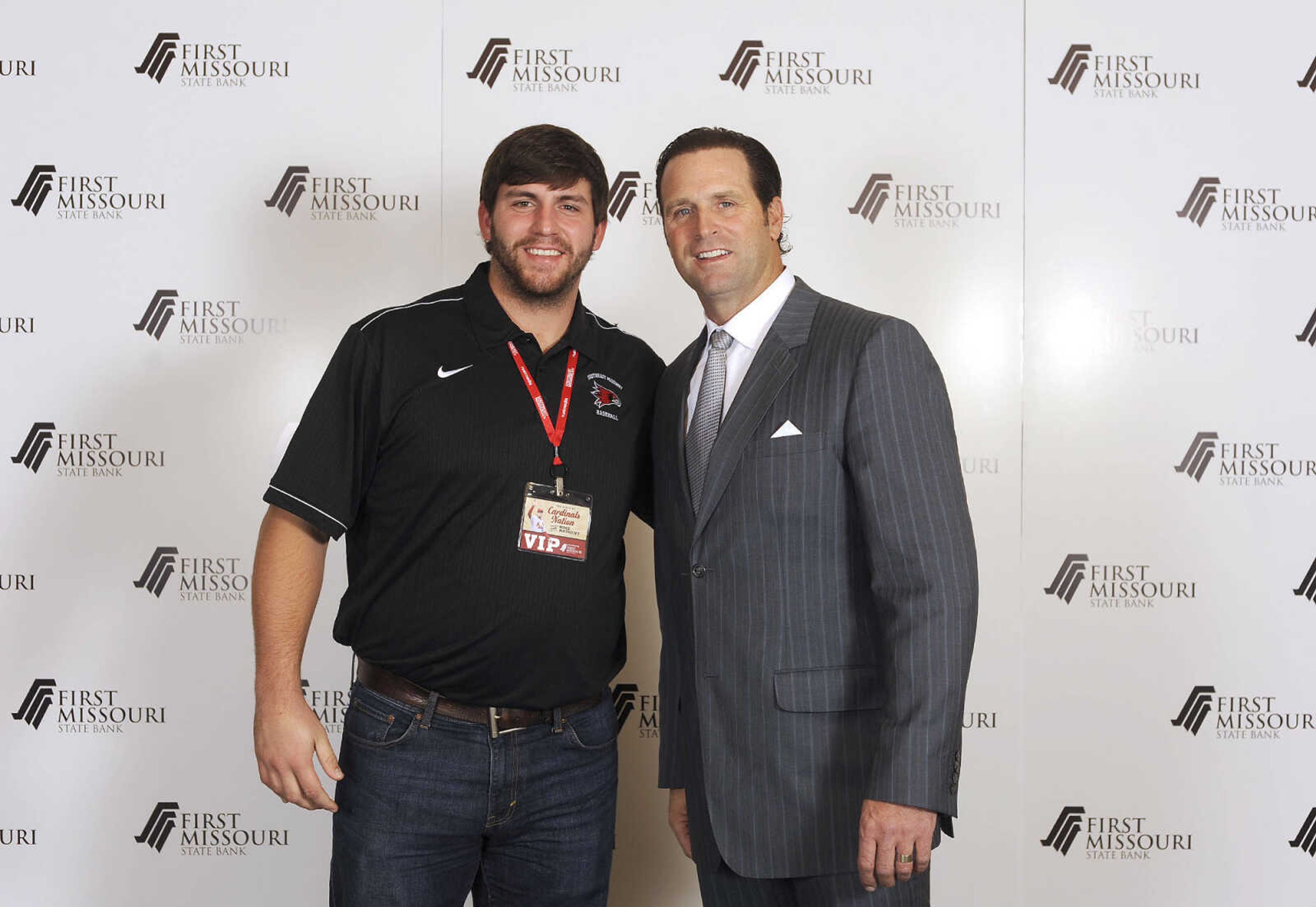 LAURA SIMON ~ lsimon@semissourian.com

Mike Matheny, manager of the St. Louis Cardinals, poses with fans during a VIP reception, Wednesday, Dec. 2, 2015, at Southeast Missouri State University's River Campus. "The State of Cardinals Nation" was presented by First Missouri State Bank.