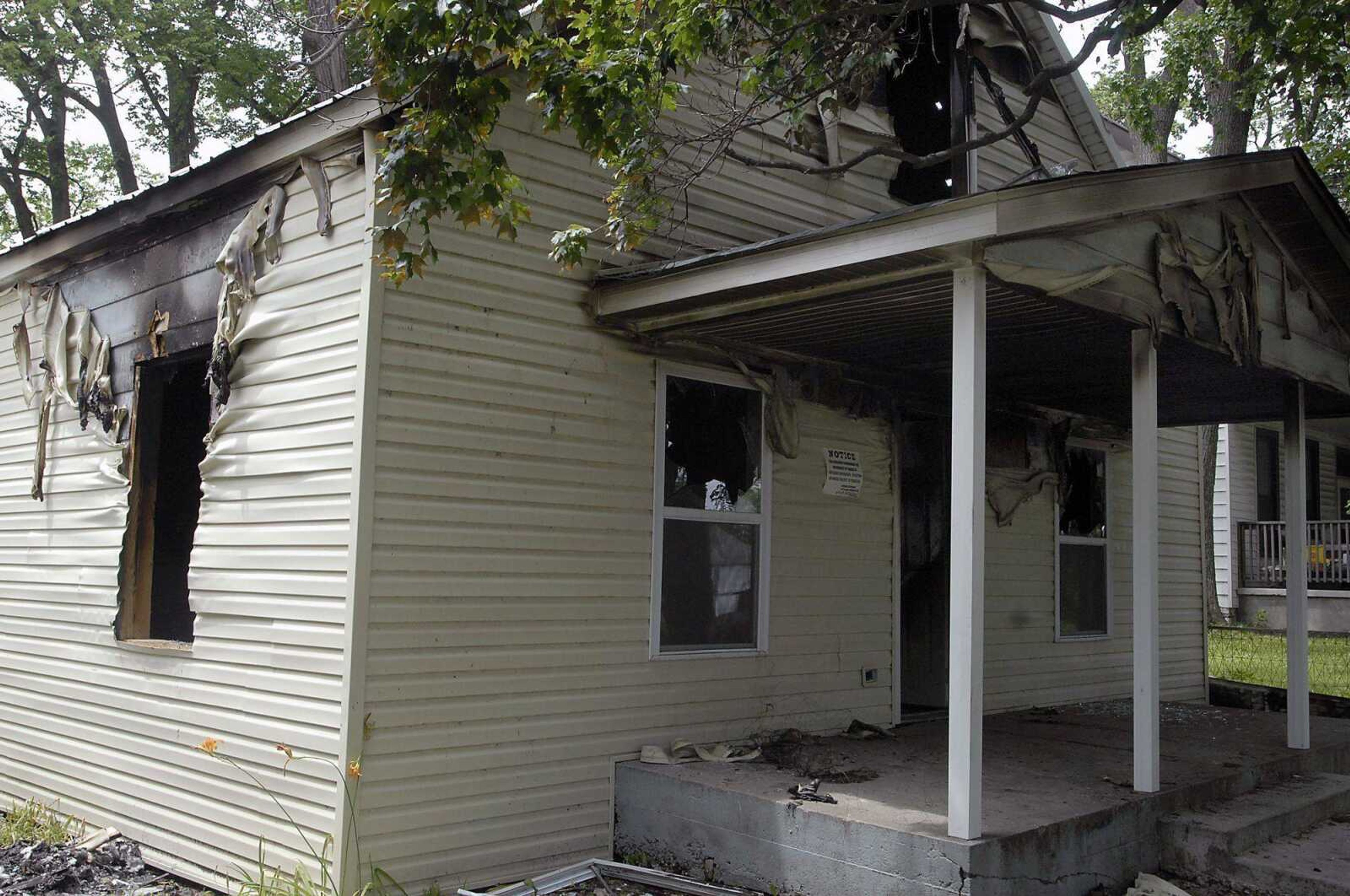 The home at 509 S. Ellis St. was burned earlier this week. (Kit Doyle)