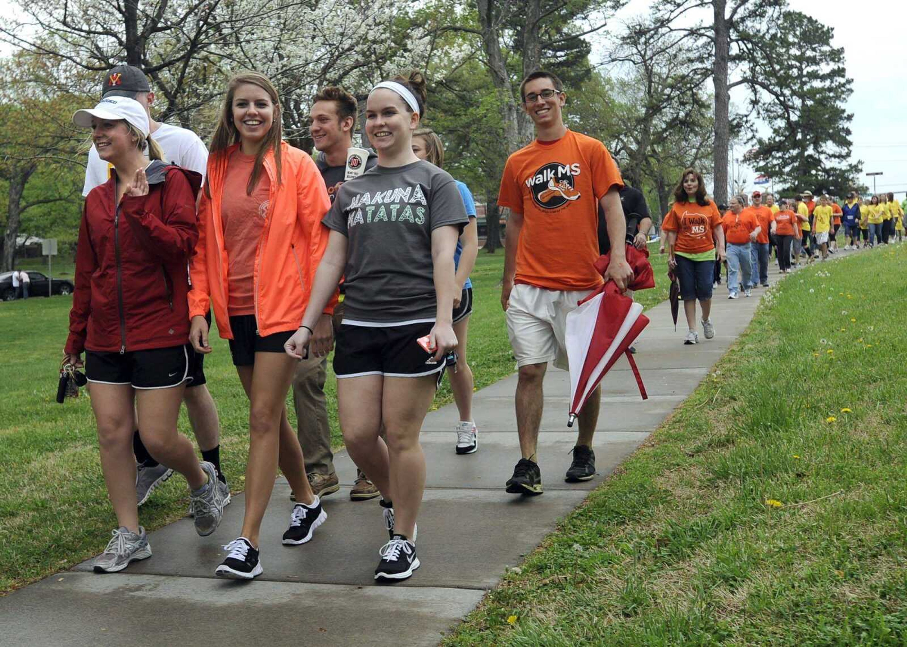 Walkers start out for the Walk MS event Sunday at Capaha Park. More pictures are in a gallery at <i>semissourian.com</i>. (Fred Lynch)