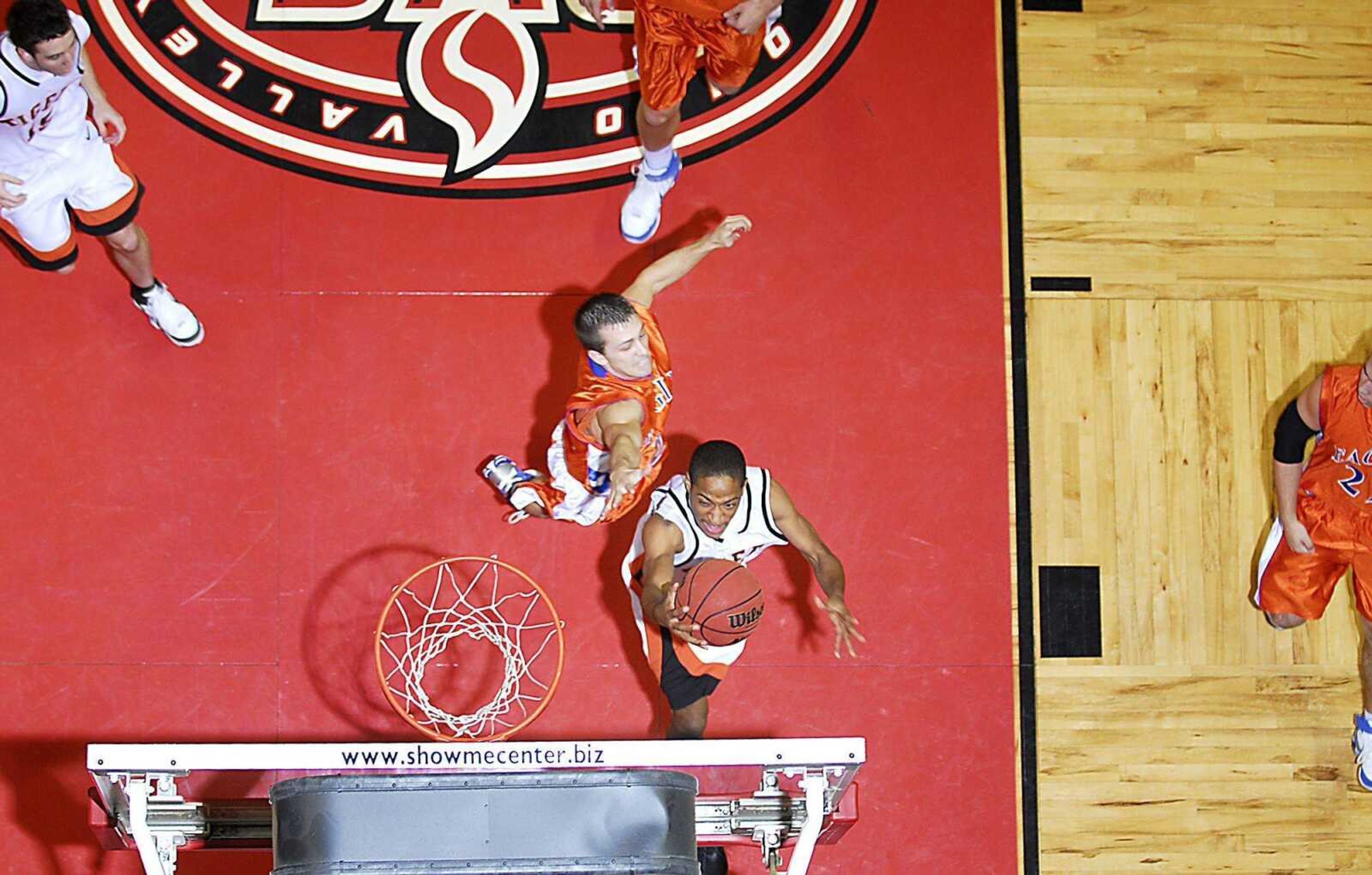 Central senior Chase Johnson drove for a layup against Vienna during the Pepsi Showcase on Saturday afternoon at the Show Me Center. (Kit Doyle)