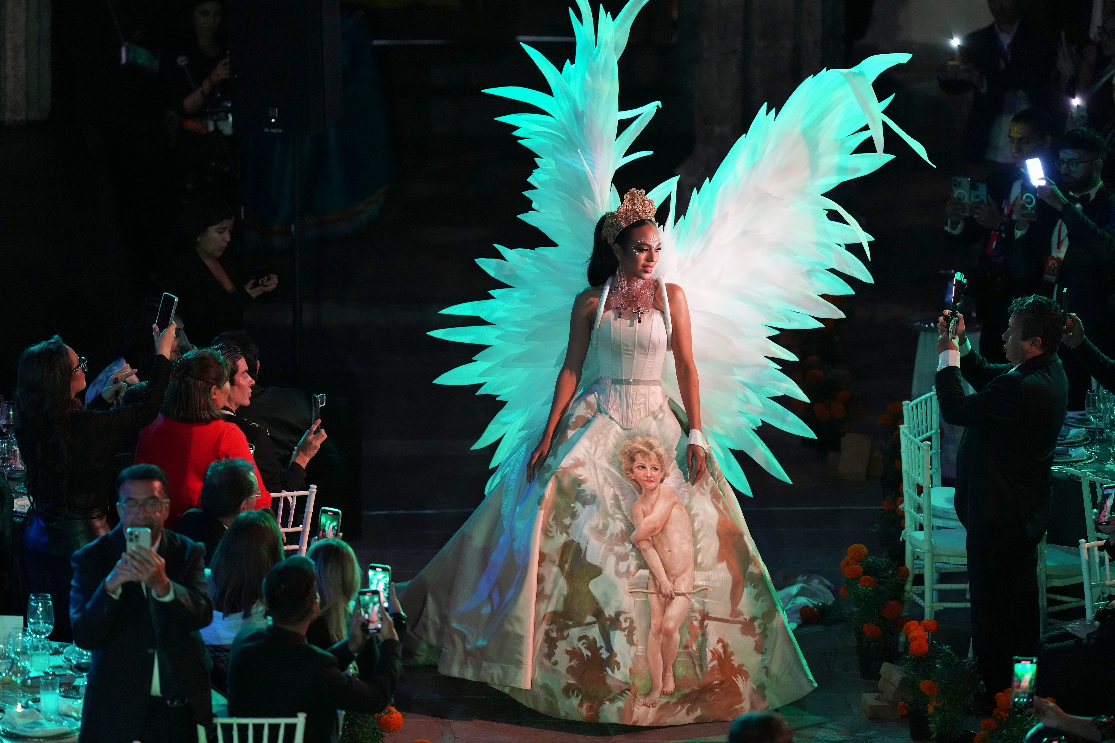 Miss Bulgaria Elena Vian participates in a Catrina parade marking the Day of the Dead weeks ahead of the 73rd Miss Universe Beauty Pageant in Mexico City, Friday, Nov. 1, 2024. (AP Photo/Eduardo Verdugo)