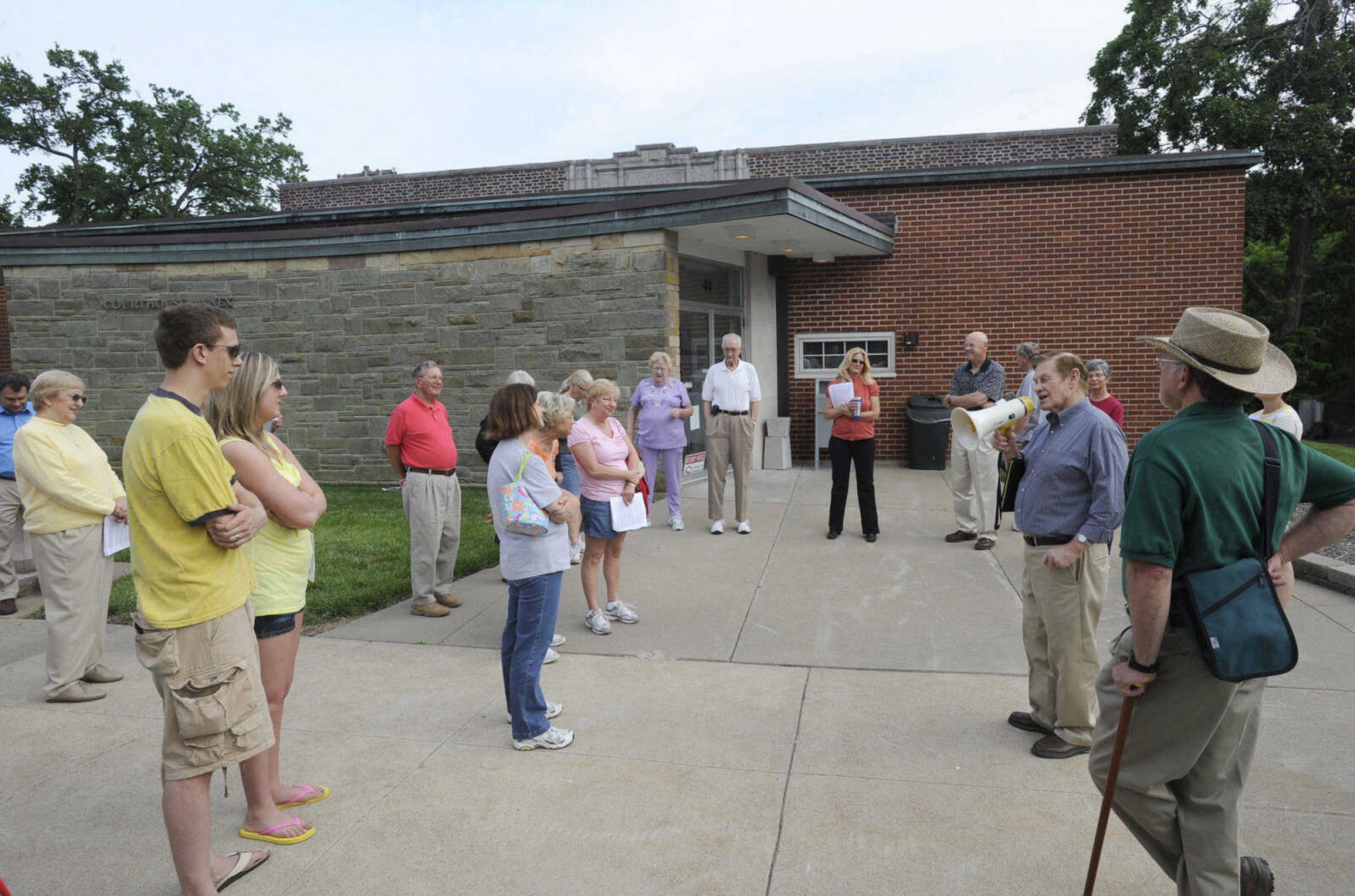 Dr. Frank Nickell describes the Carnegie Library. It was Cape Girardeau's first public library and was opened in 1914. The Carnegie Corporation, which funded numerous libraries across the country, offered up to $25,000 if citizens could raise an additional $5,000. The citizens raised over $11,000 and the surplus money went for additional books and equipment. The original building is visible behind the 1959 addition.