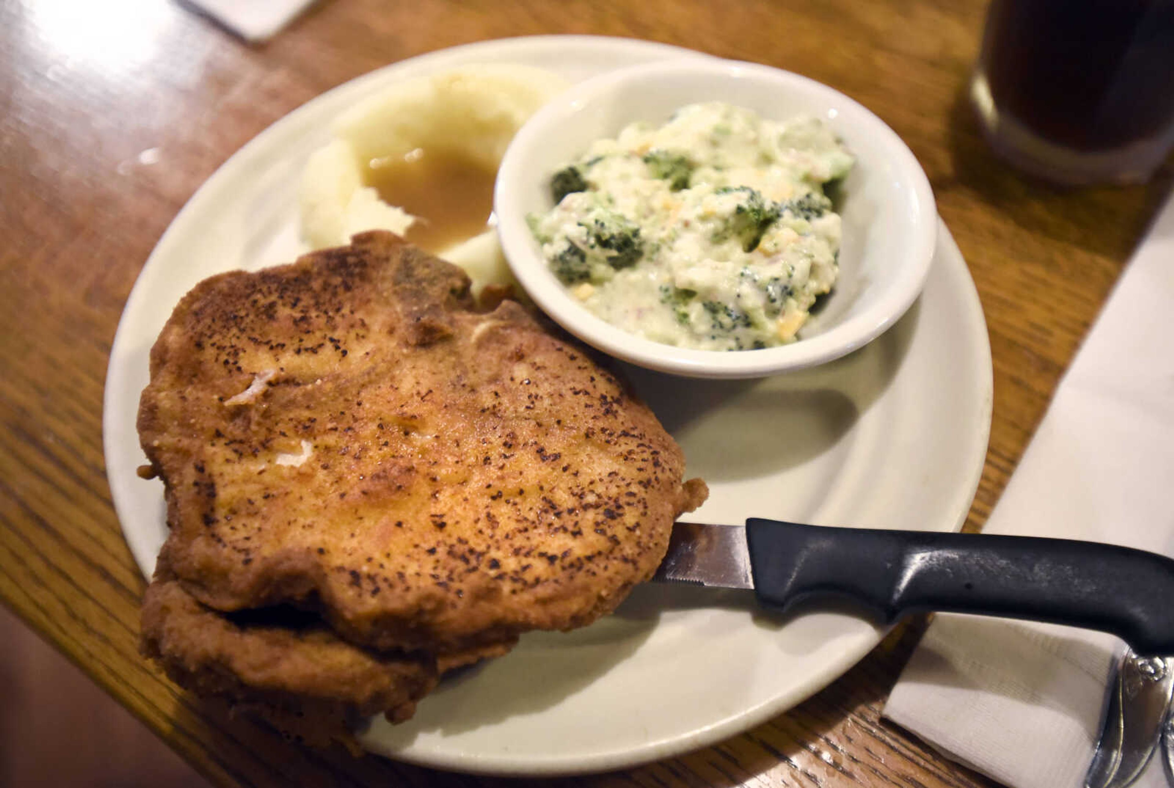 The pork chop platter at Al's Place in McBride, Missouri.