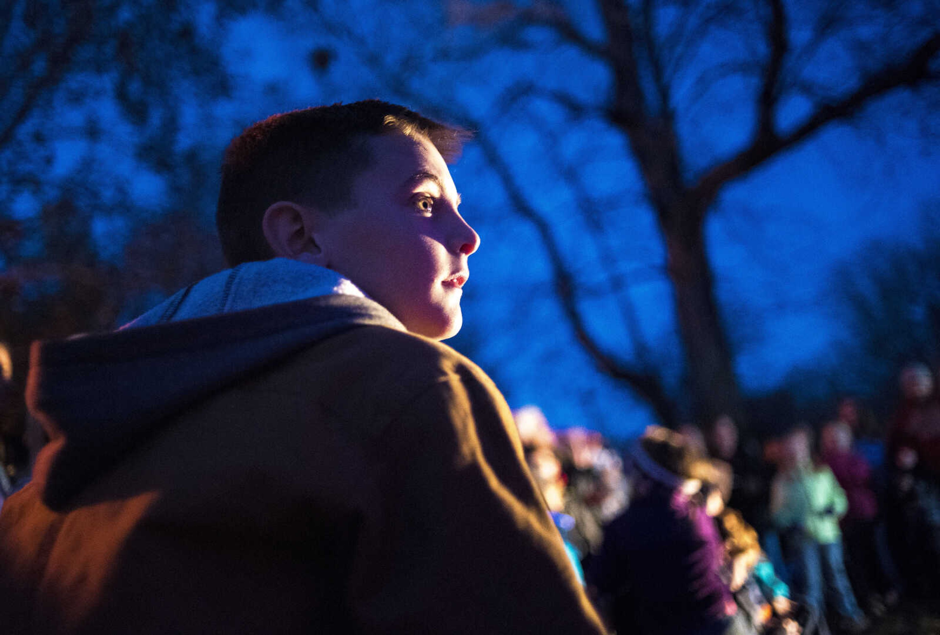 A child watches as the lights are turned on during the Jackson Holiday Extravaganza Friday, Nov. 24, 2017 at the Jackson City Park.