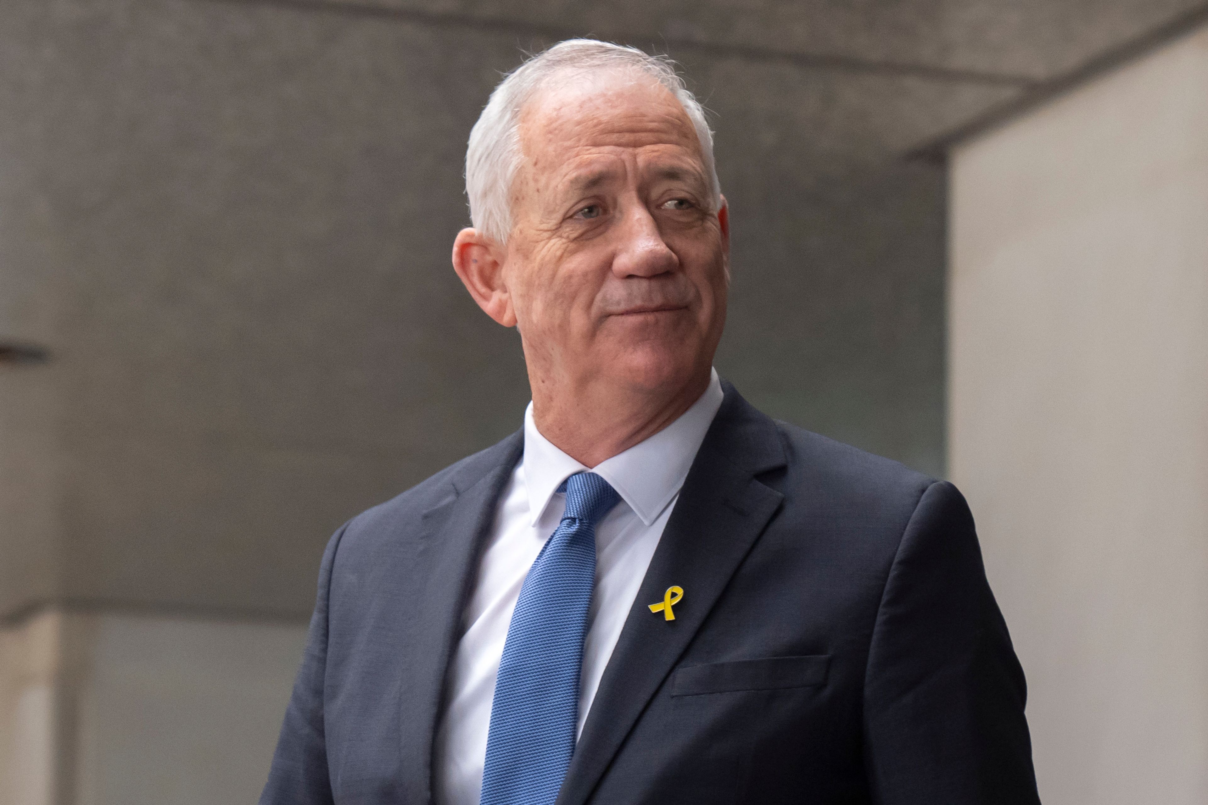 FILE - Benny Gantz, a key member of Israel's War Cabinet and the top political rival of Israeli Prime Minister Benjamin Netanyahu, leaves after a meeting at the State Department, Tuesday, March 5, 2024, in Washington. (AP Photo/Mark Schiefelbein, File)