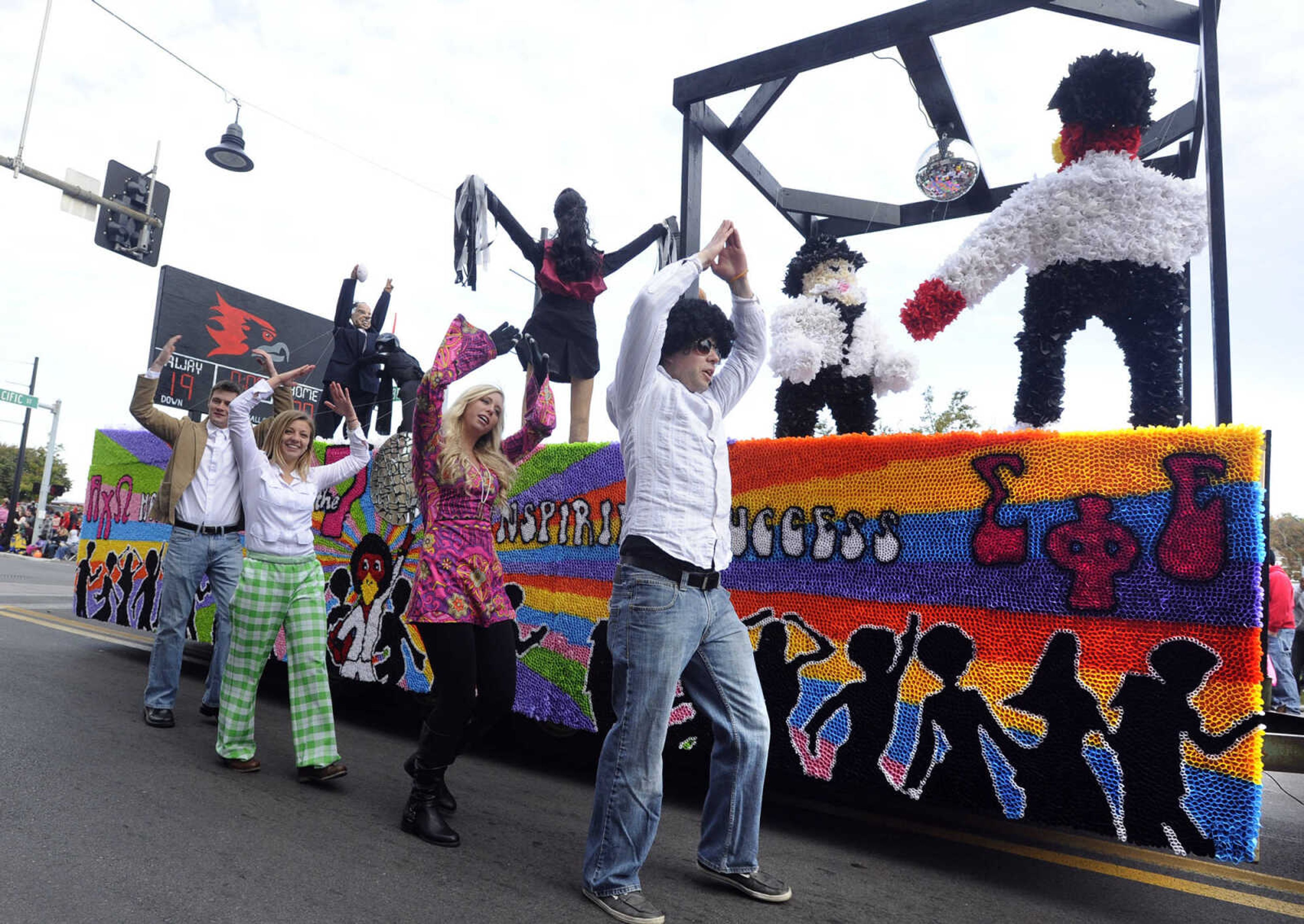 Alpha Chi Omega and Sigma Phi Epsilon sponsored this float in the SEMO Homecoming parade Saturday, Oct. 26, 2013.