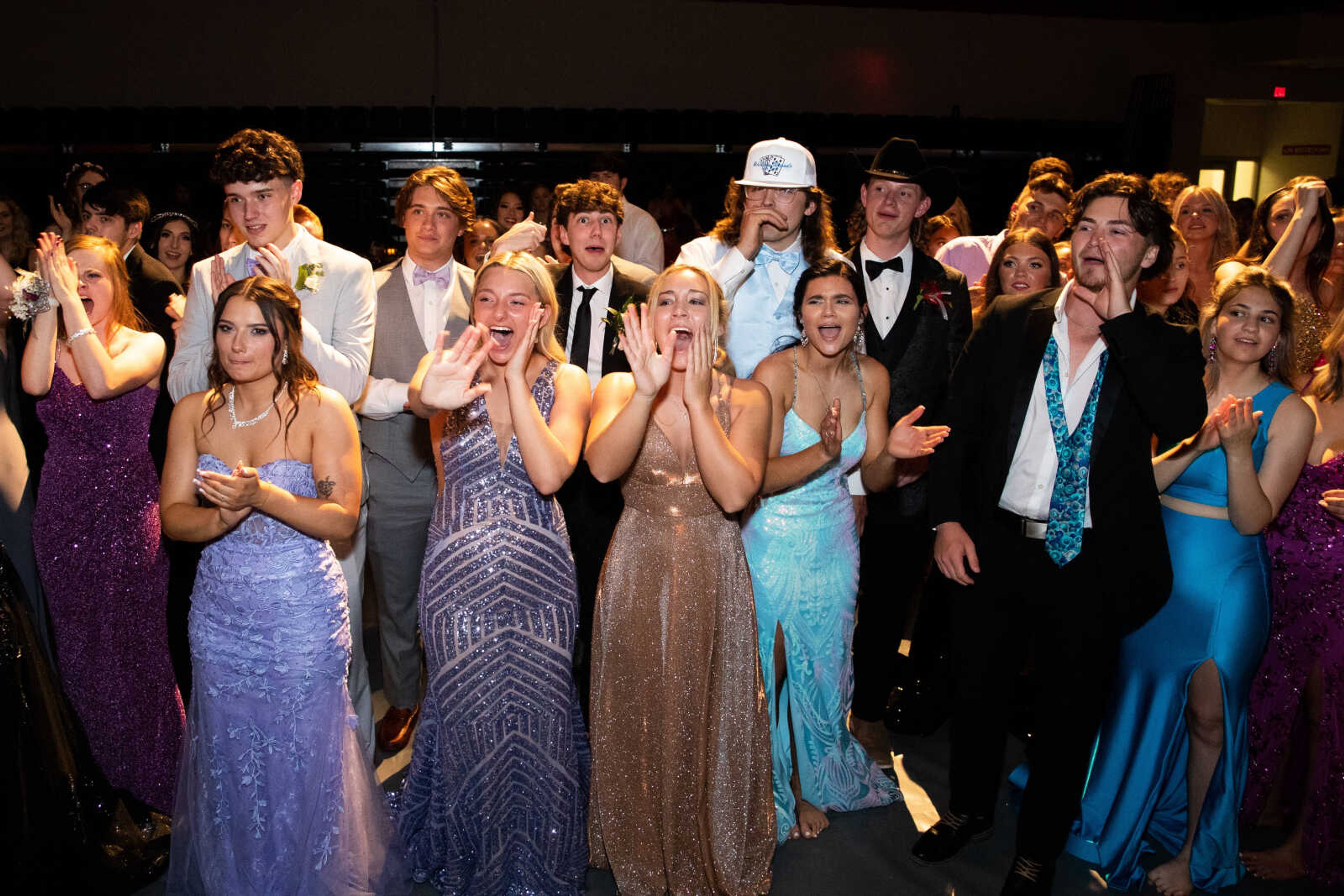 Students cheer on the prom king and queen on Saturday, May 6 at Jackson high school.