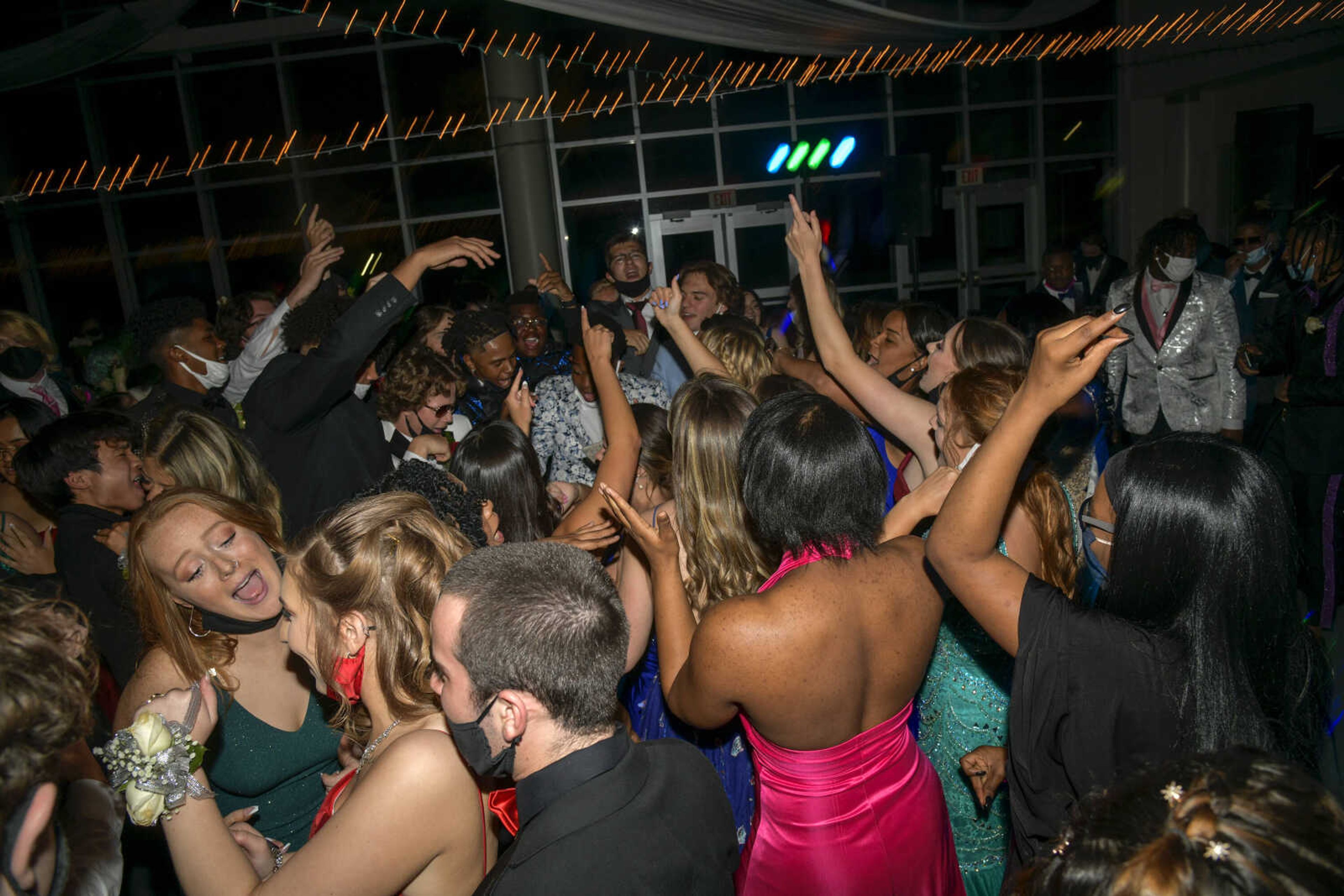 Students dance during the prom at Cape Central High School in Cape Girardeau on Saturday, May 8, 2021.