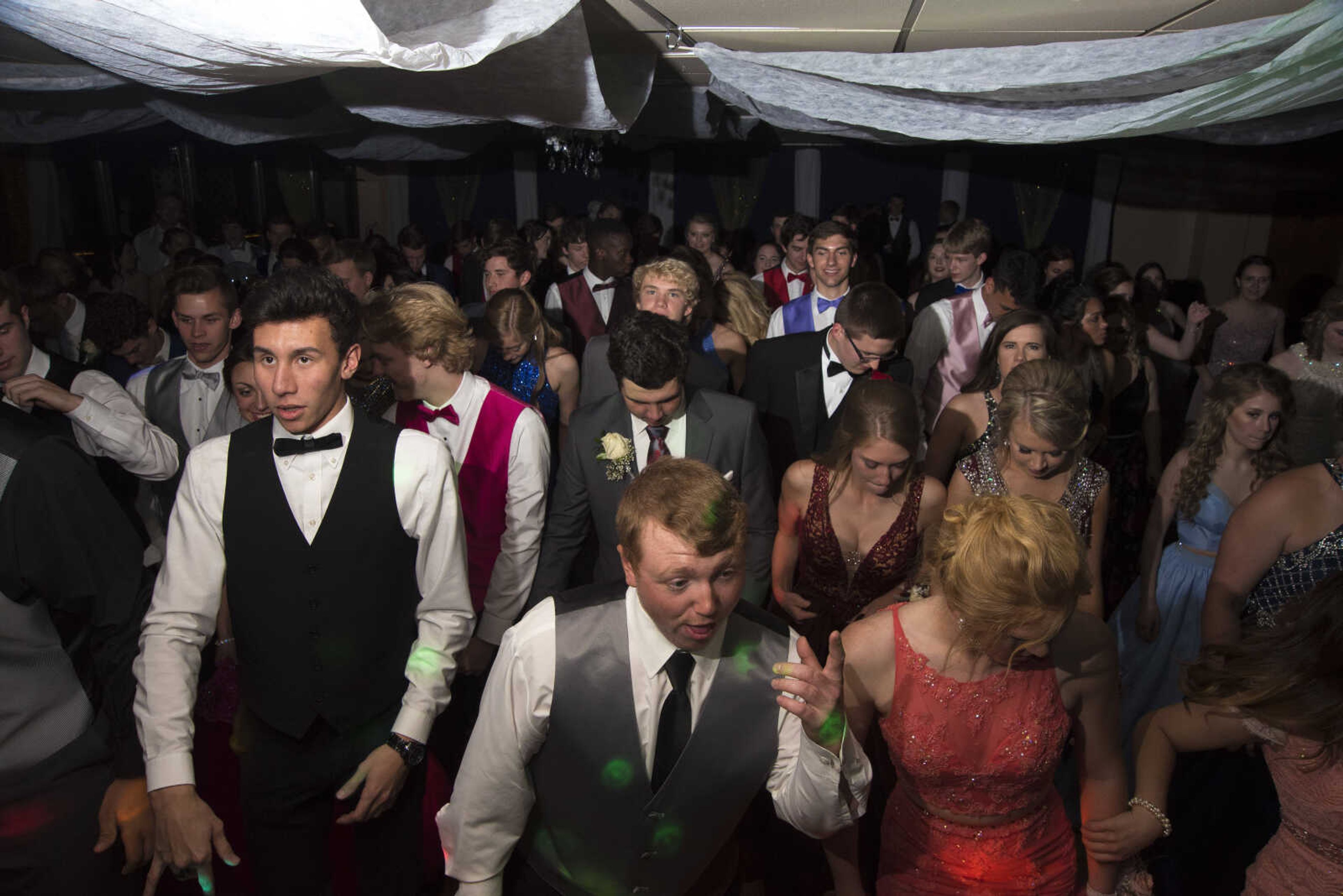 Students dance during the Saxony Lutheran prom Saturday, April 22, 2017 at the Elk's Lodge in Cape Girardeau.