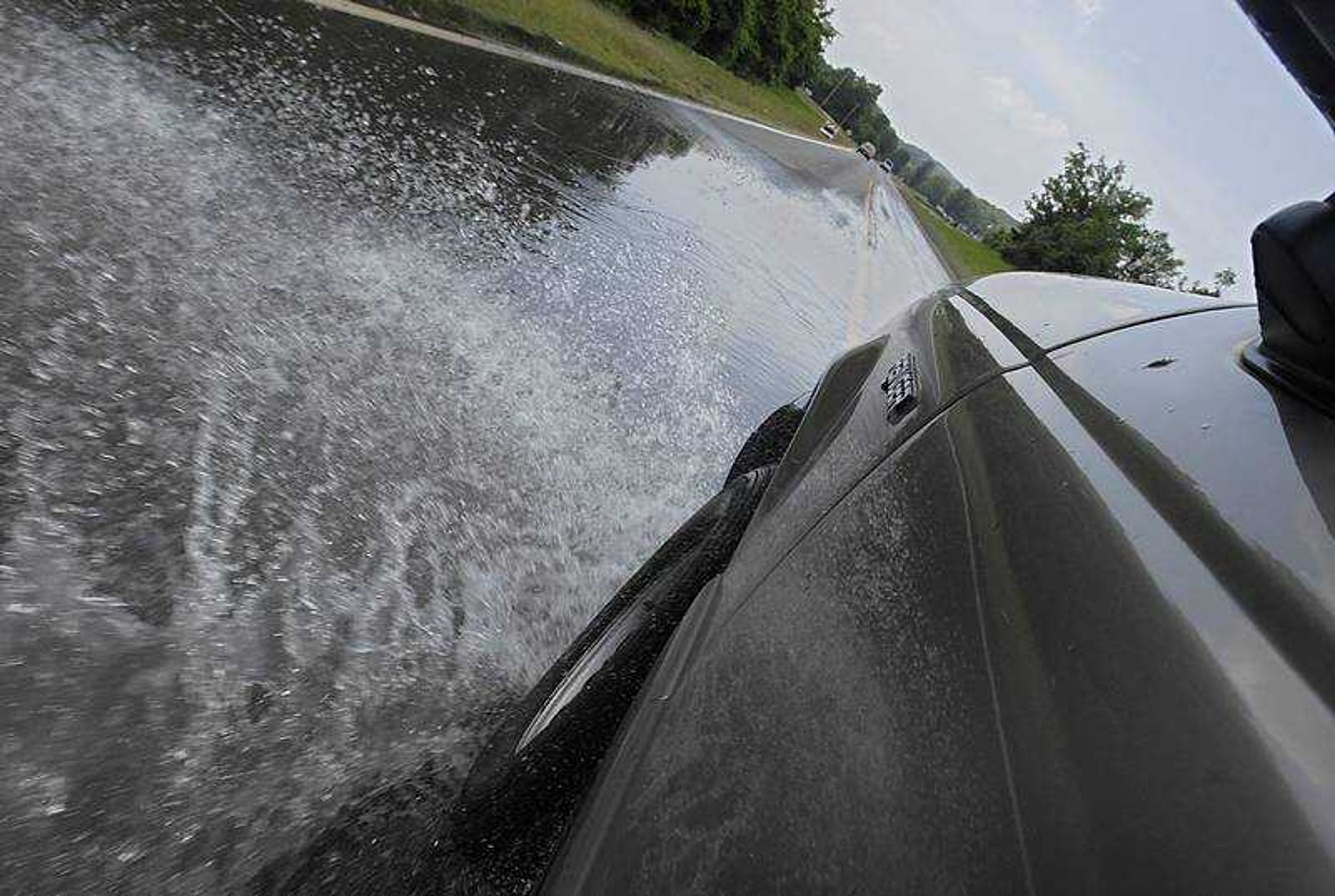 KIT DOYLE ~ kdoyle@semissourian.com
Floodwaters backed up Thursday over Highway 177 north of Cape Girardeau.