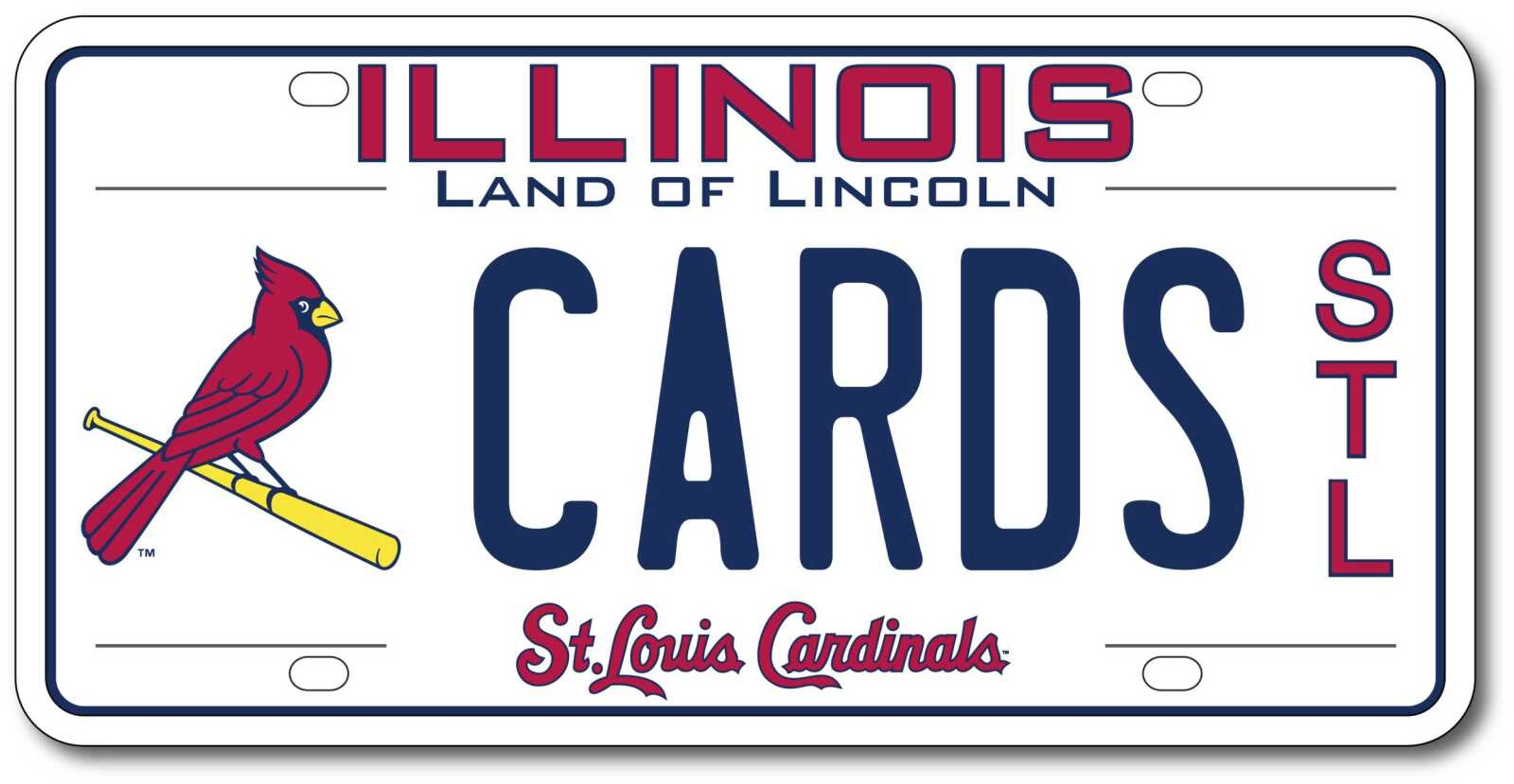 Artwork provided by the Illinois Secretary of State's Office released Thursday shows the new Illinois St. Louis Cardinals license plate.