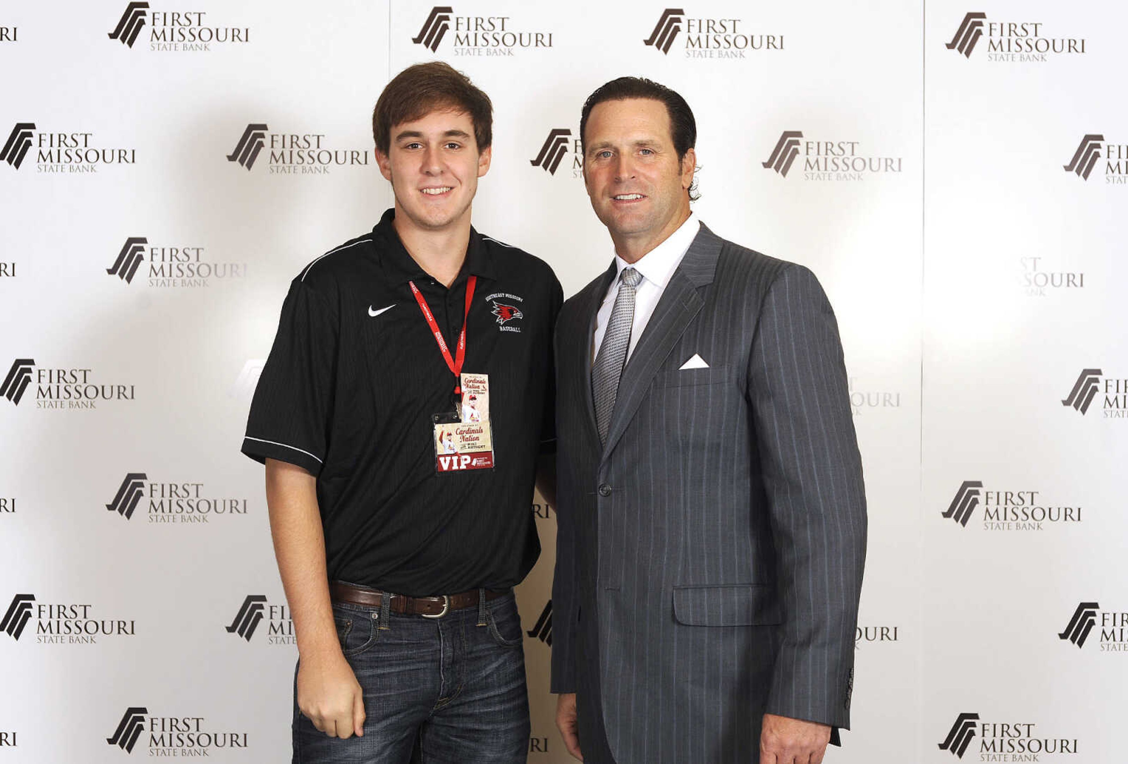 LAURA SIMON ~ lsimon@semissourian.com

Mike Matheny, manager of the St. Louis Cardinals, poses with fans during a VIP reception, Wednesday, Dec. 2, 2015, at Southeast Missouri State University's River Campus. "The State of Cardinals Nation" was presented by First Missouri State Bank.